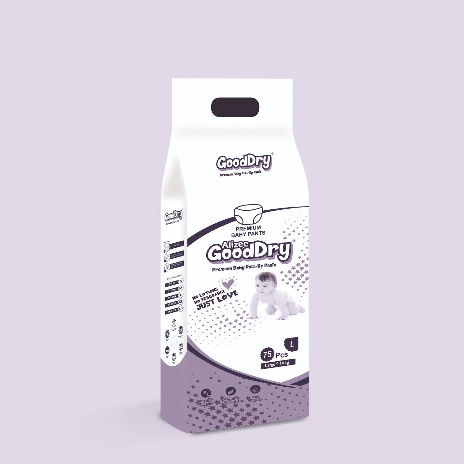 alizee Good Dry Extra Soft Baby Pant Diaper Large Size (9-14 kg) Pant Diapers - L