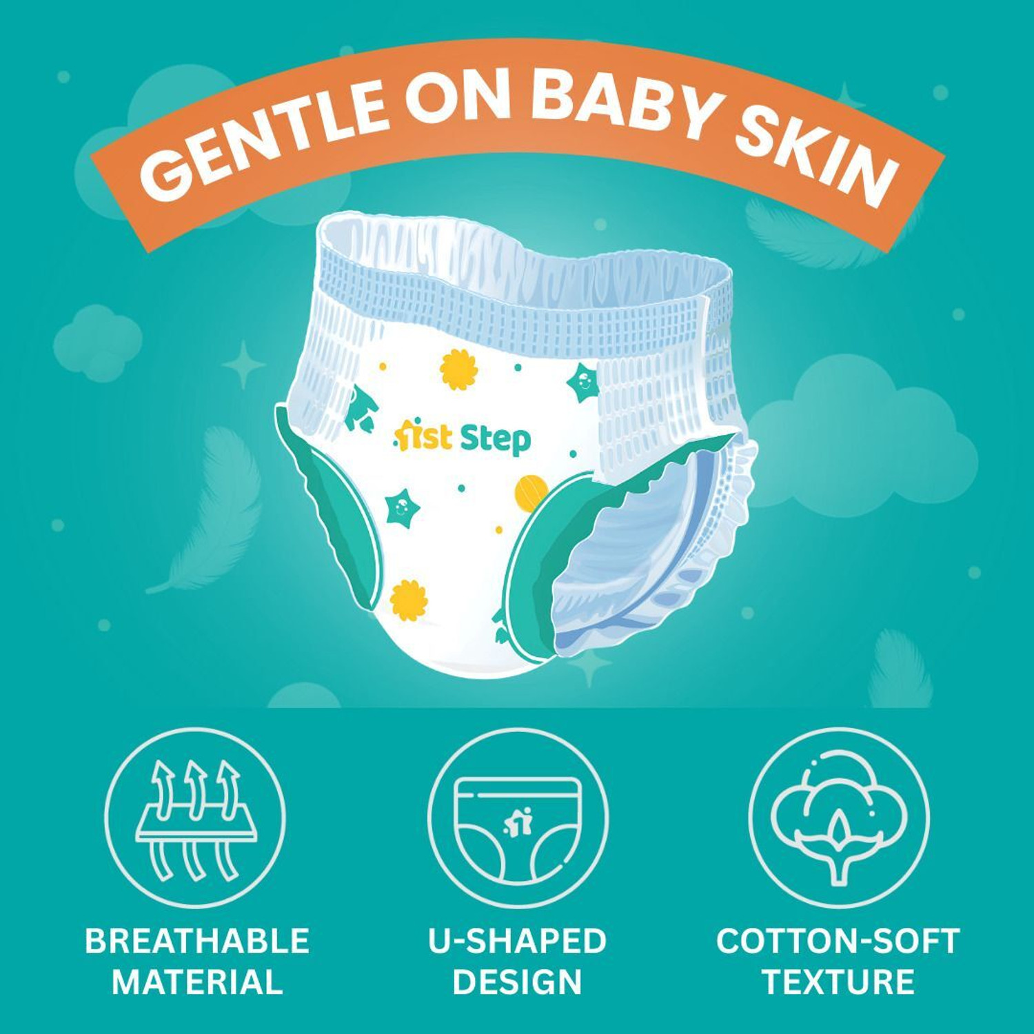 Image of 1st Step Play Pant Style Diaper With 3D Leak Guard & ADL Technology Pant Diapers - S