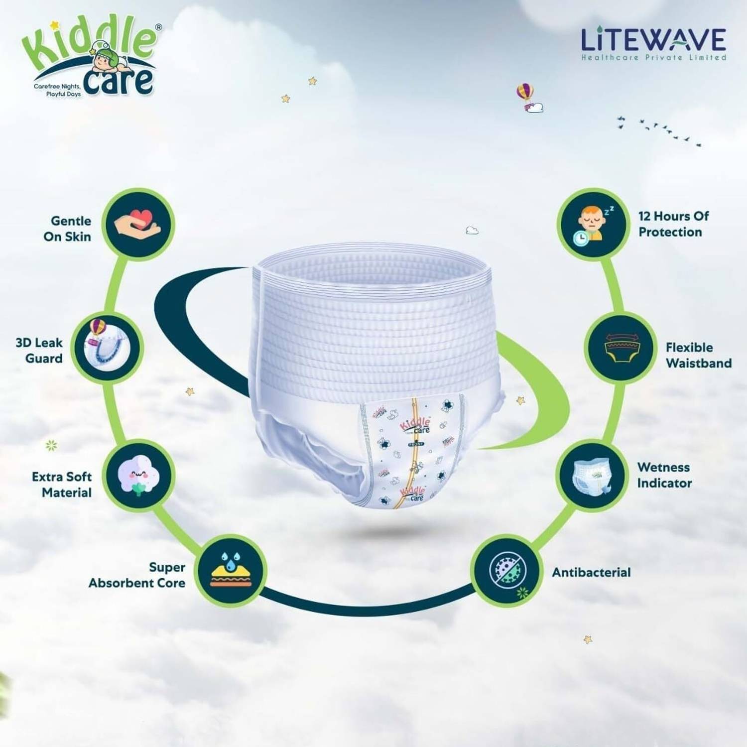 Kiddle Care Baby Diaper Pants XL Pack of 2 · 18 kg (36 kg total) - Image 2