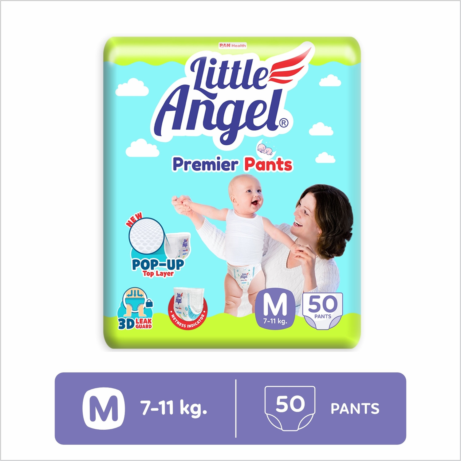 Image of Little Angel Premier Baby Diaper Pants ( 50 Pcs) - M