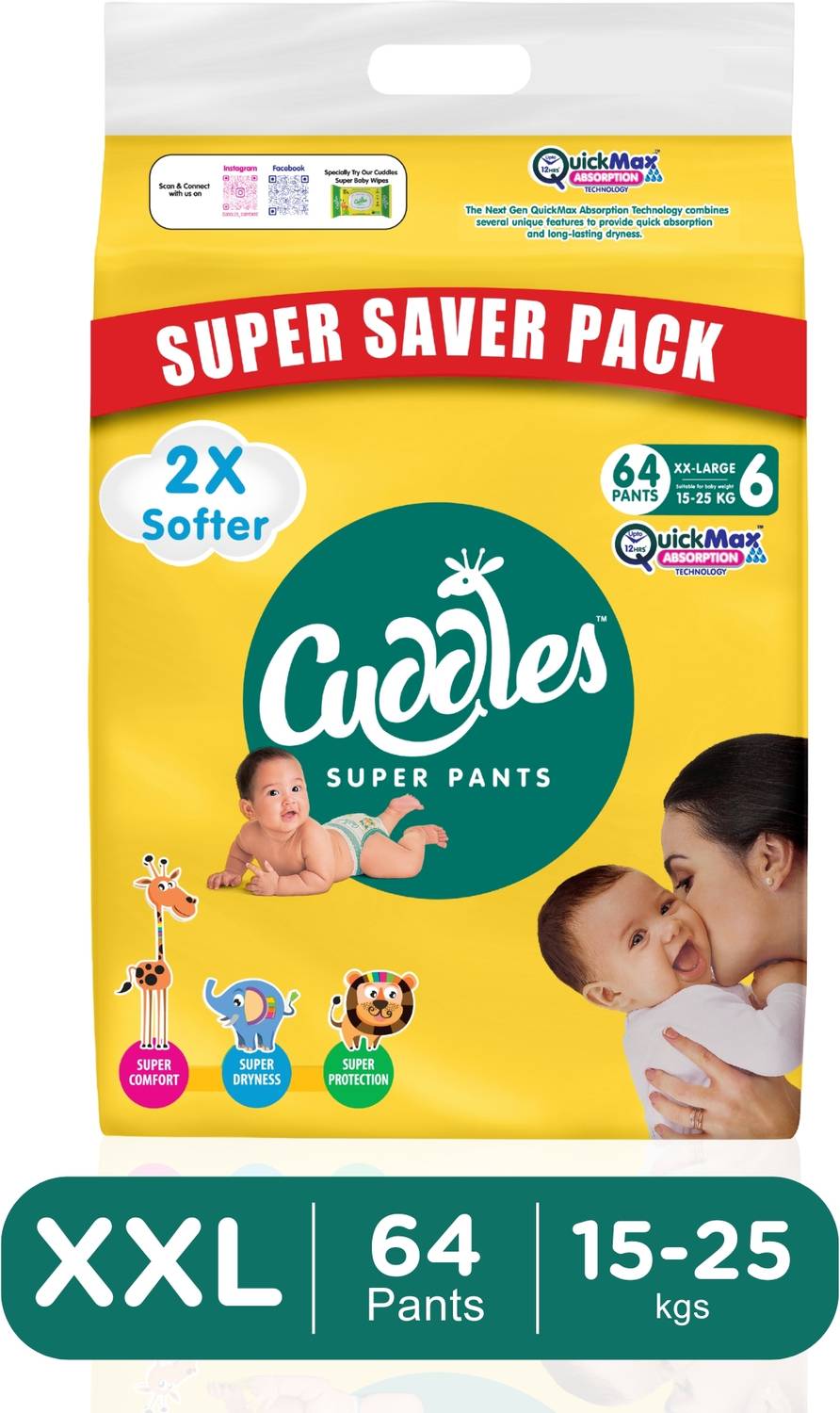 Cuddles - Super Pants Super Saver Pack Pant Style Diaper - XXL (6