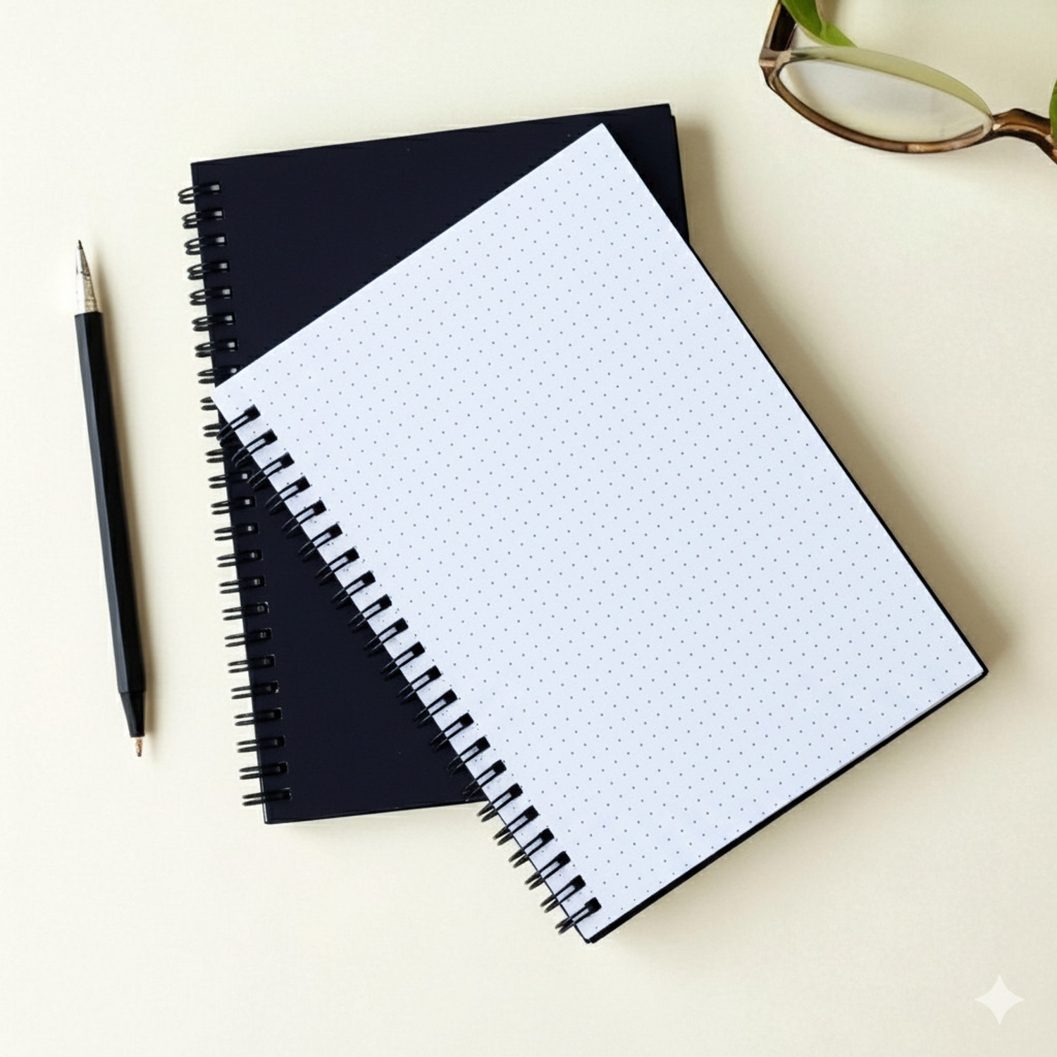 Image of INNAXA A5 Dotted Bullet Journal | Black Cover & Black Spiral Wiro | A5 Notebook Dotted Pages 120 Pages (Dotted, Pack of 2)