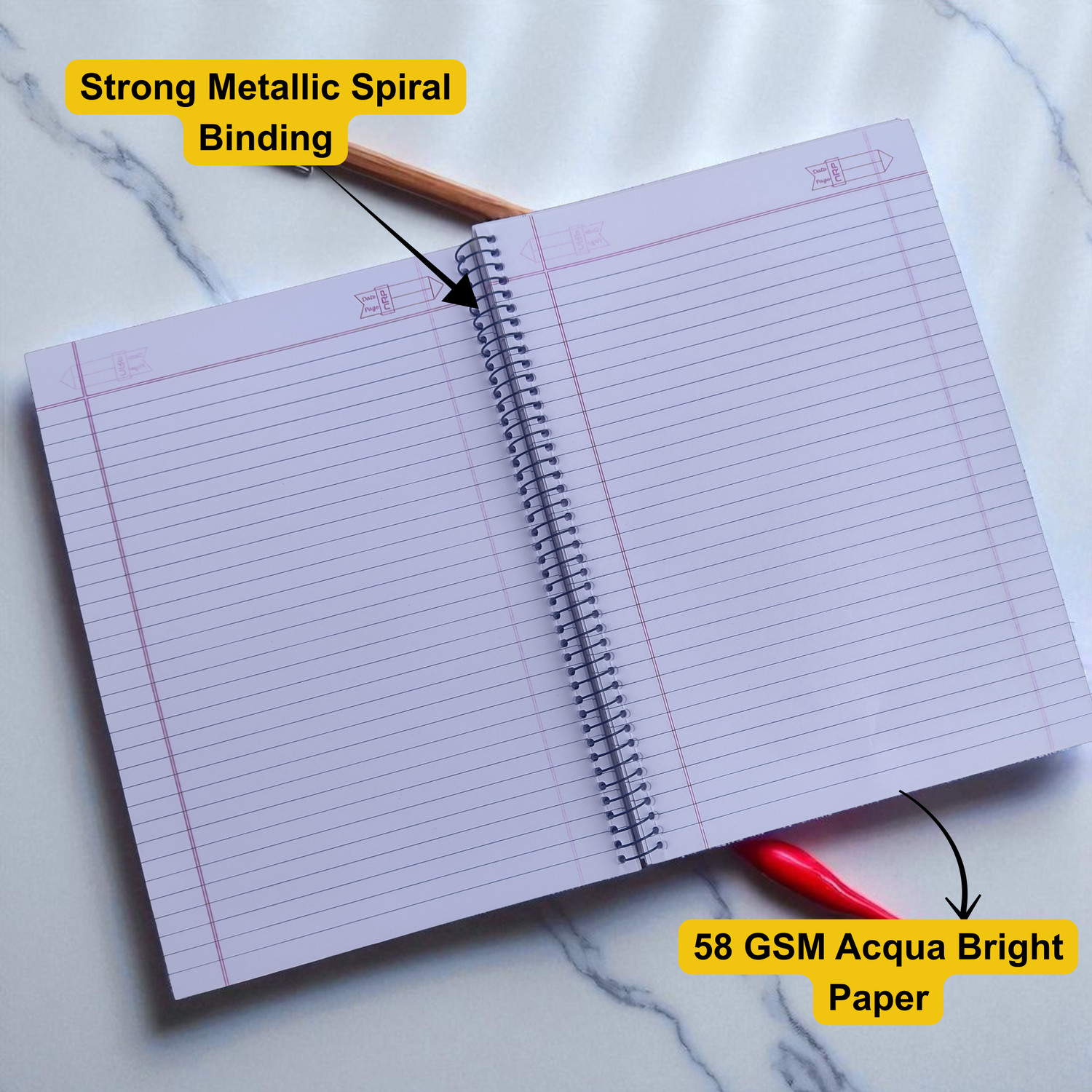 Image of NRP VIDYAVEER Spiral A4 Notebook Single Line 220 Pages