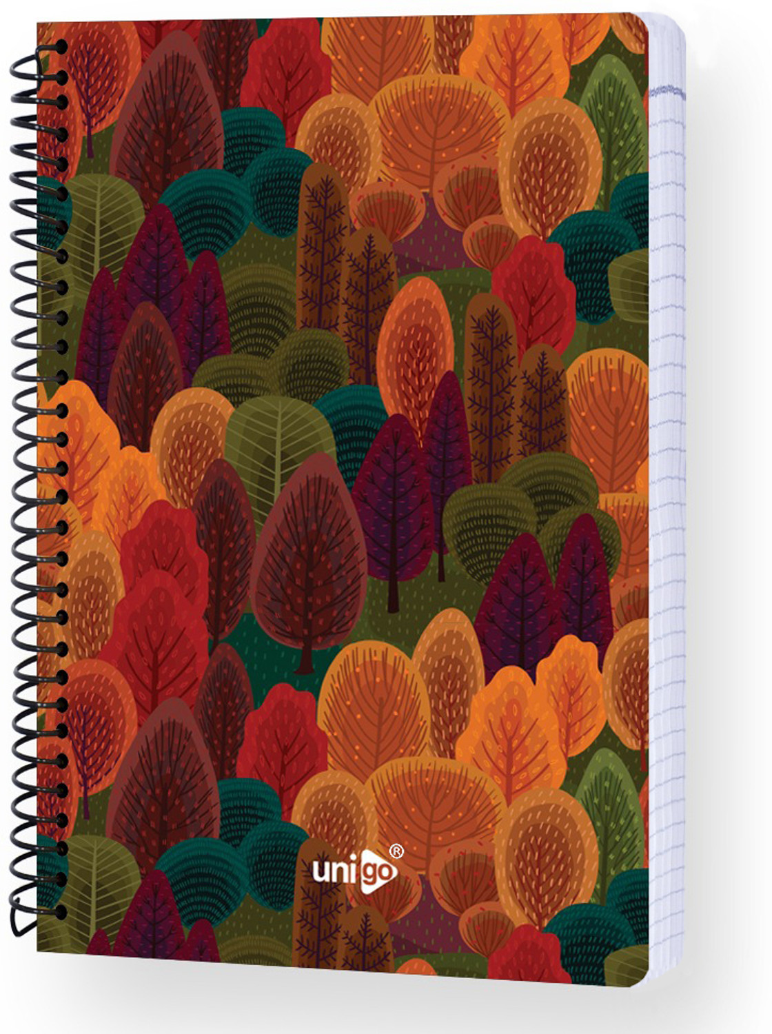 Image of UNIGO Premium Spiral Binding A4 Notebook Plain / Unruled Pages, 100 Pages (Multicolor)