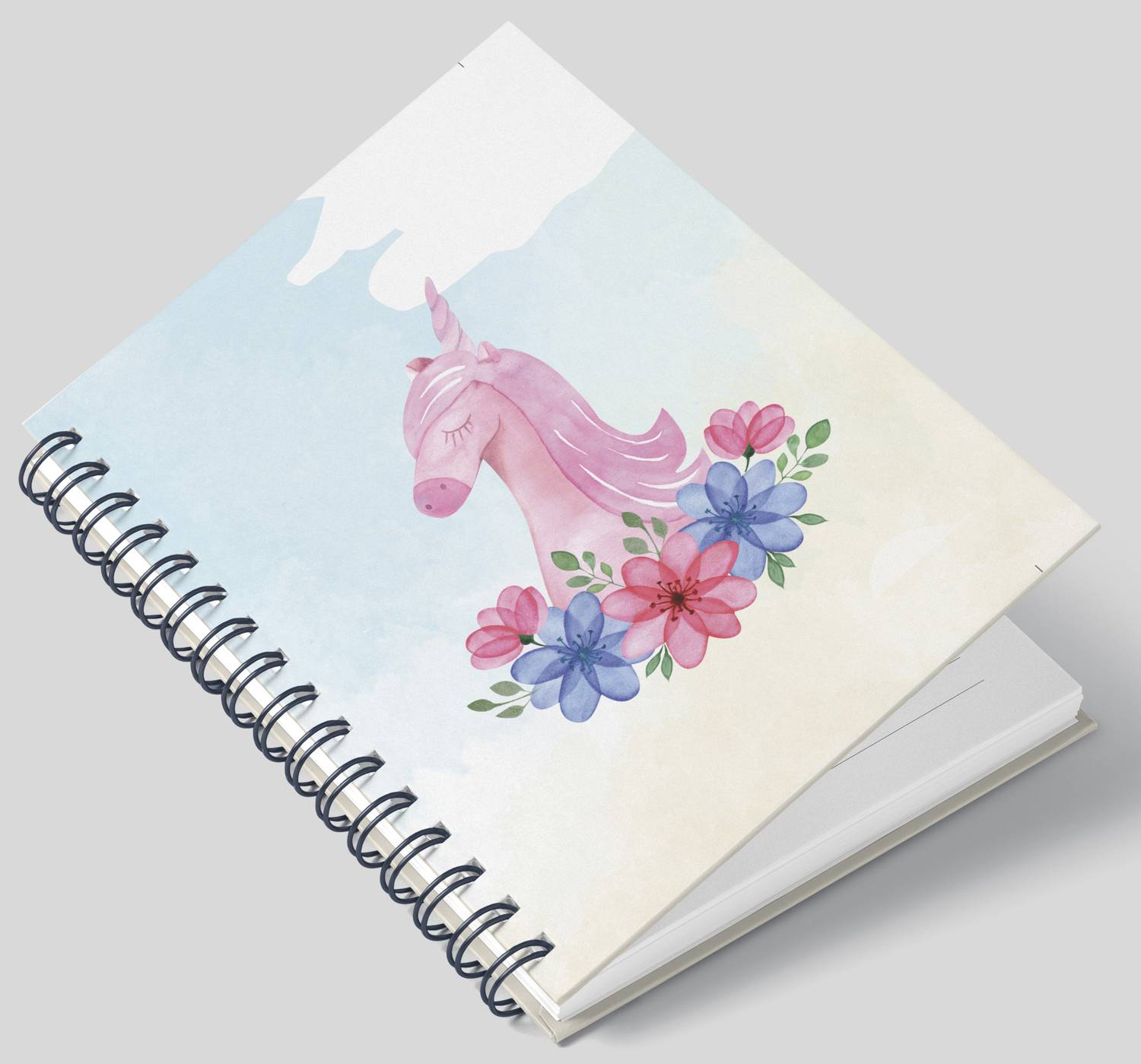 AccuPrints Sky Blue unicorn wiro Diary A5 Diary Ruled 200 Pages