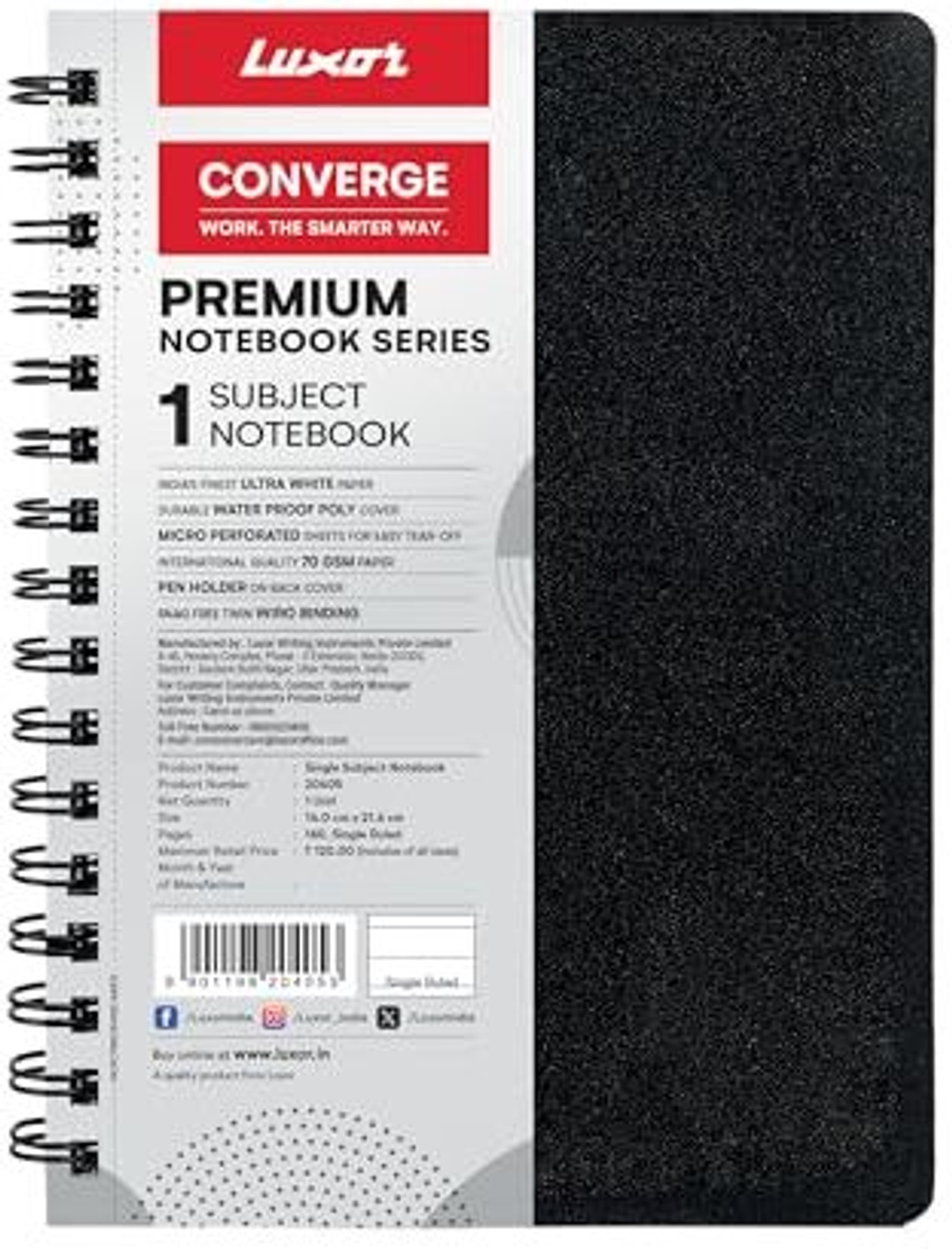 Image of LUXOR Single Ruled A5-160 A5 Notebook Single Ruled 160 Pages