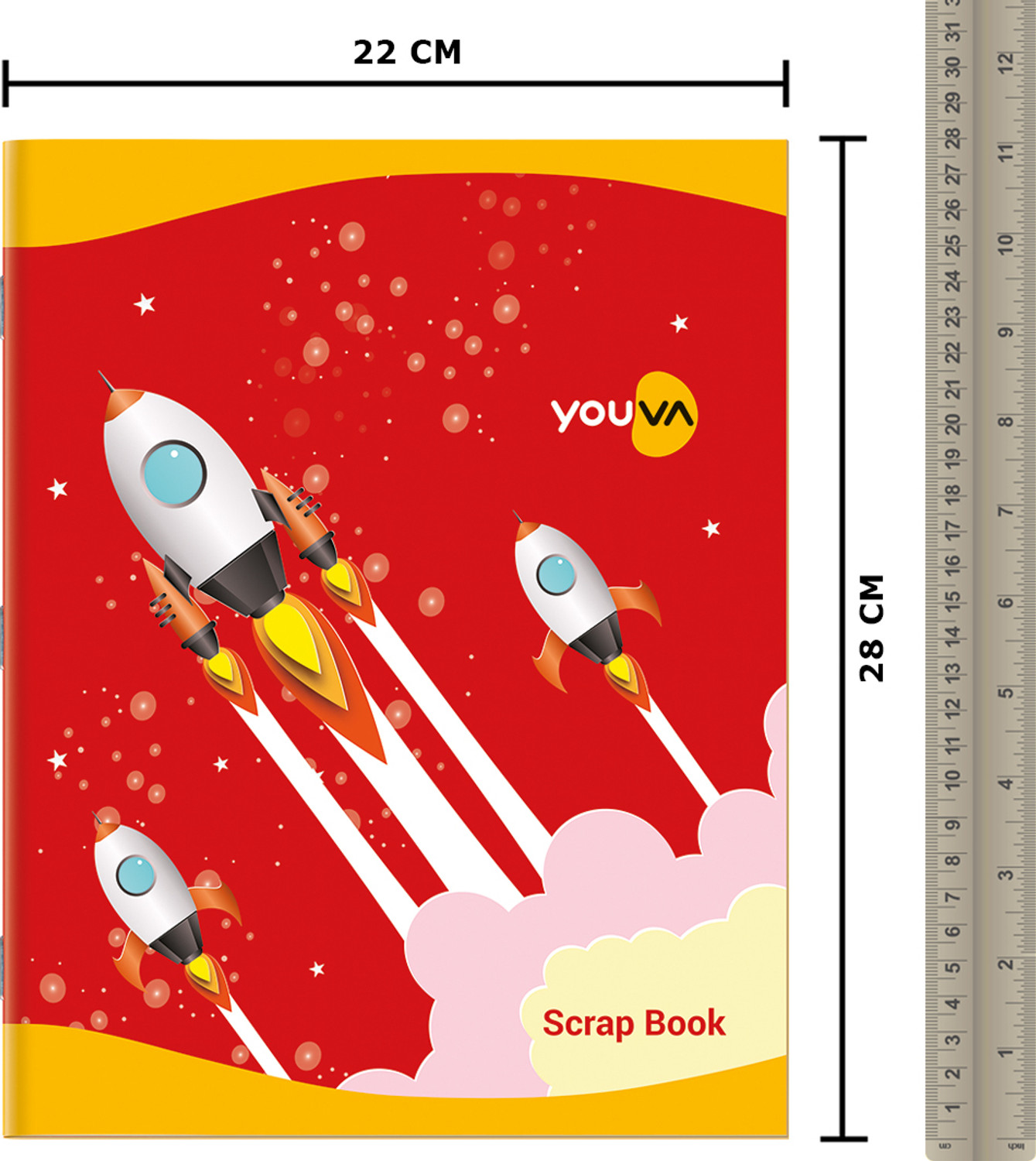 Image of NAVNEET Soft Bound Scrap Book 22x28 cm Unruled 32 Pages Regular Notebook Unruled 32 Pages