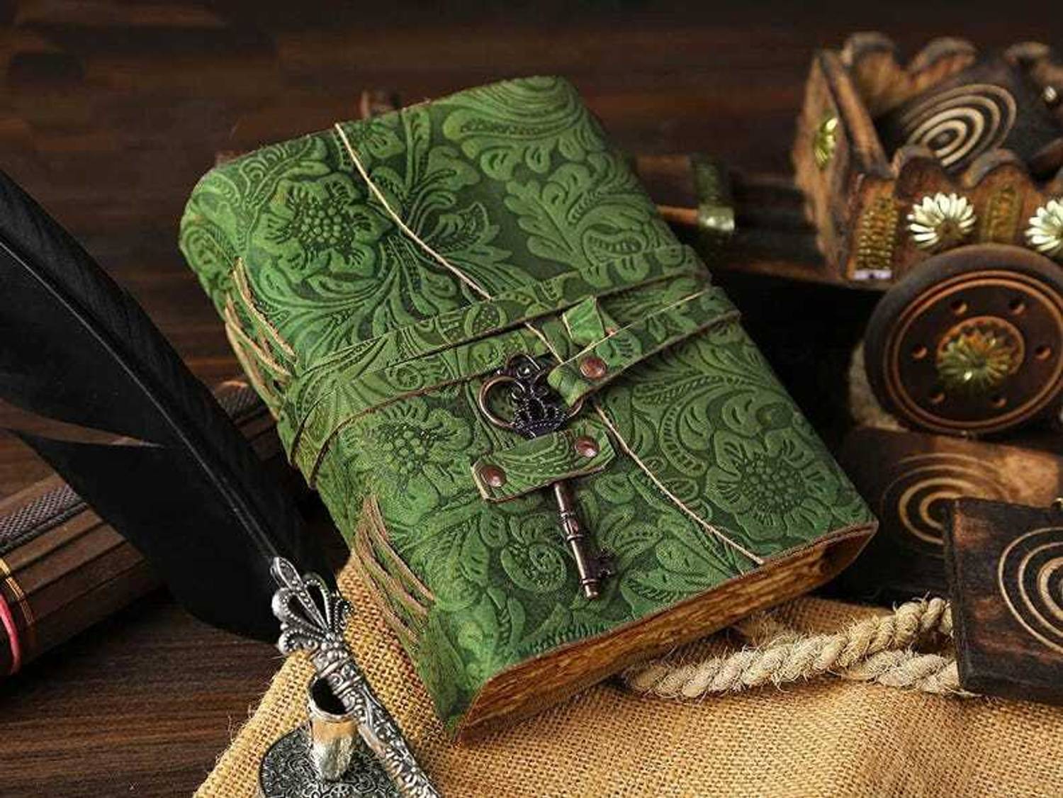 Navya Vintage Leather Diary 7*5 A5 100 Pages - Image 1