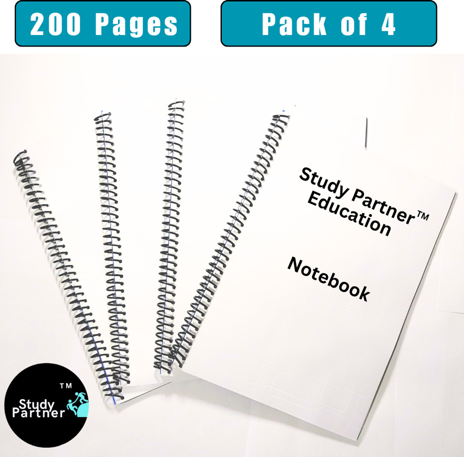 Image of S P EDU NOTEBOOK SPIRAL NOTEBOOK combo size A4 Notebook UNRULED 200 Pages