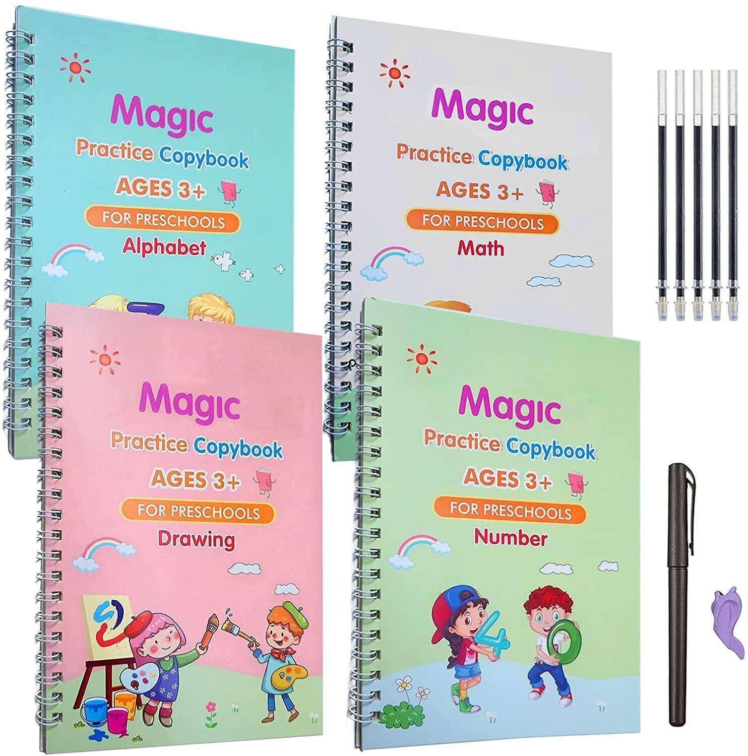 AMP Creations Magic Practice Copybook, Magic Reusable Practice Copybook for Kids A5 Notebook 100 Pages