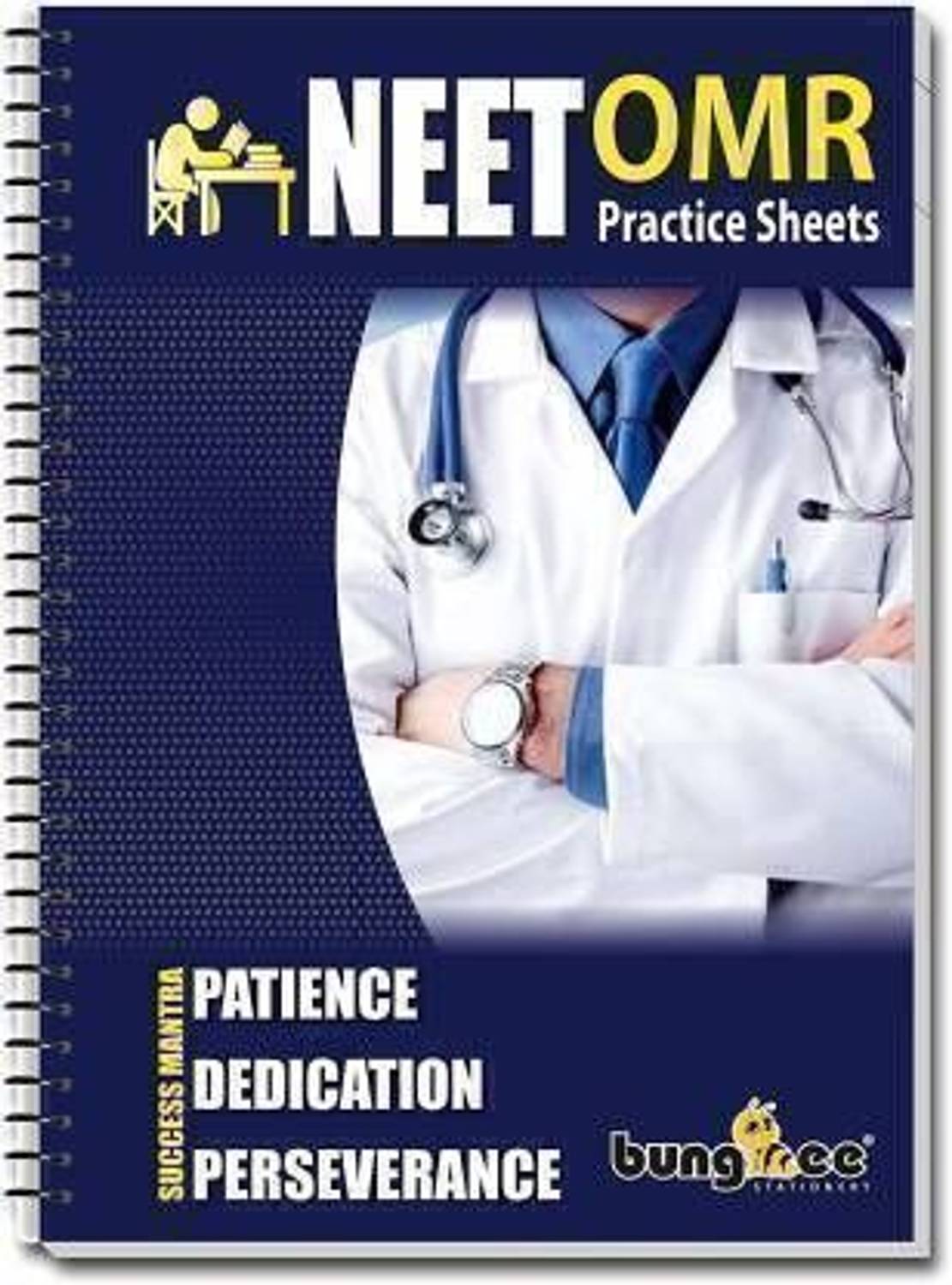 Bungbee OMR Sheets for NEET Practice Latest Format, 200 MCQ-Set of 1 Spiral Bound A4 Notebook NEET OMR 100 Sheets / 100 Pages