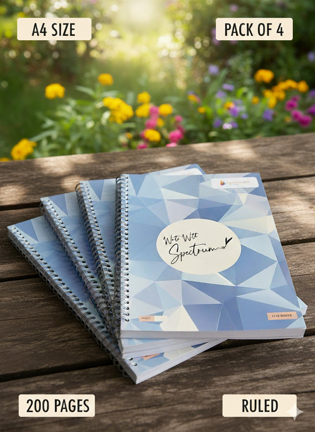 Image of GARGANDASSOCI SPECTRUM A4 Notebook RULED 200 Pages