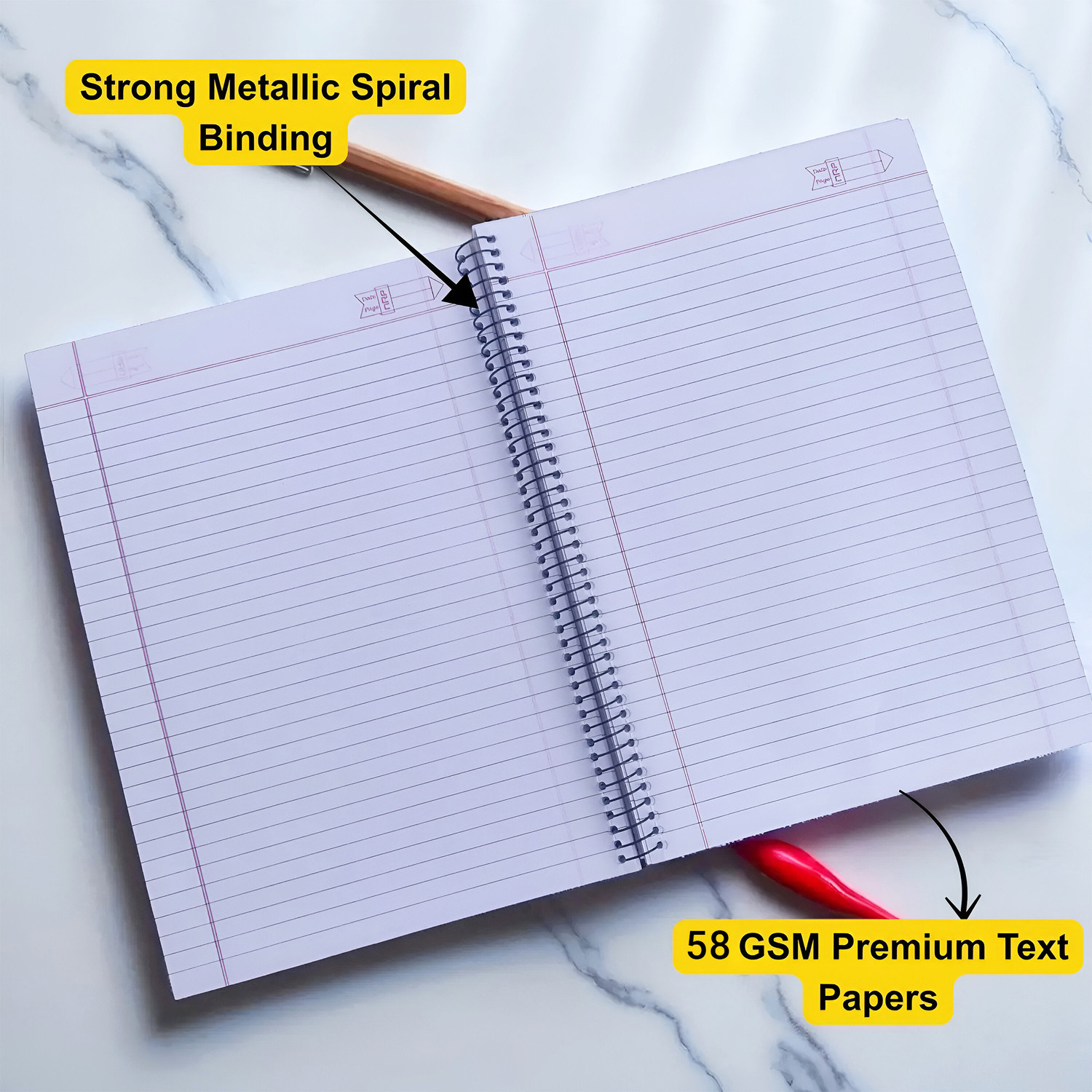 Image of NRP VIDYAVEER Spiral A4 Notebook Single Line 260 Pages
