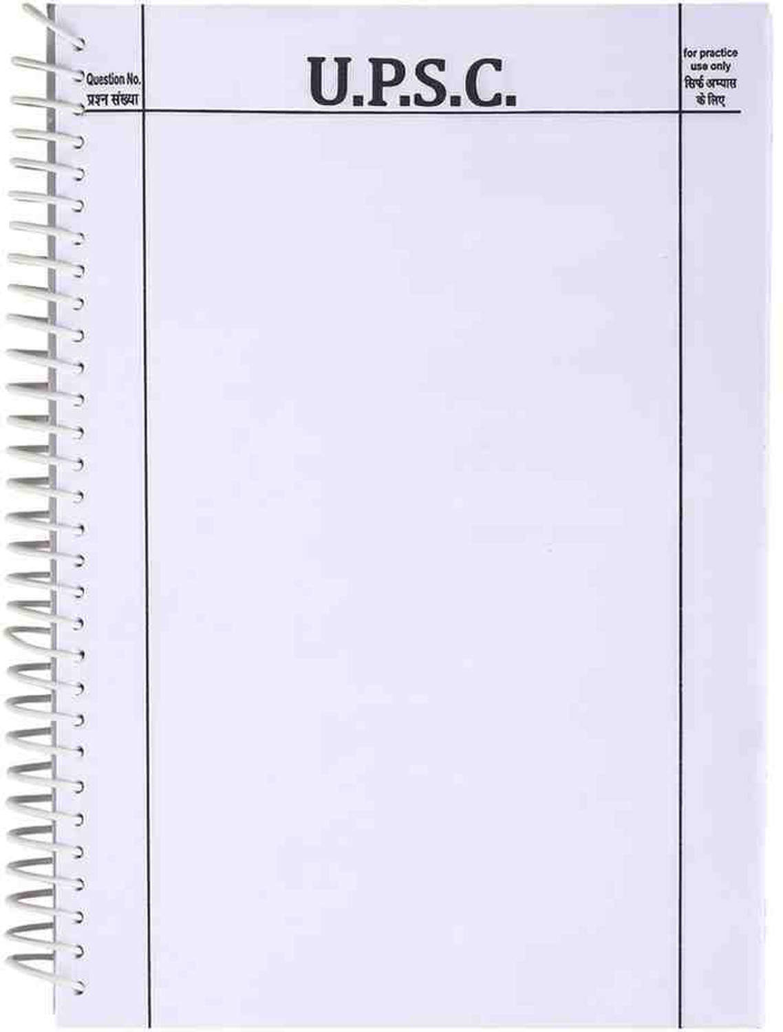 Image of SPIRREL UPSC Mains Answer Sheet 200 pages, both side count, A4 Size, Durable Cover, A4 Notebook UNRULED WITH TRANSPARENT COVER PROTECTOR 200 Pages