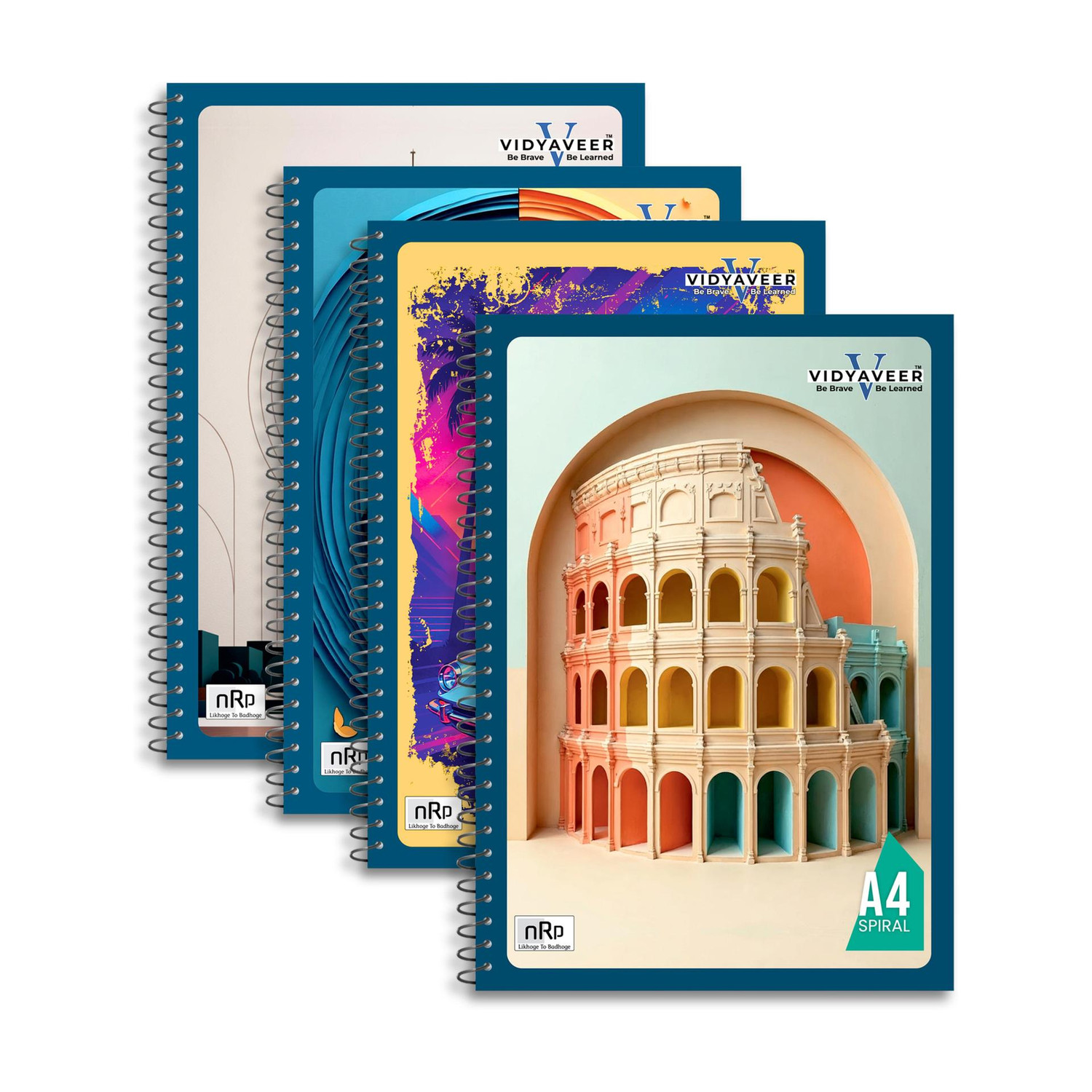 Image of NRP VIDYAVEER Spiral A4 Notebook Single Line 220 Pages