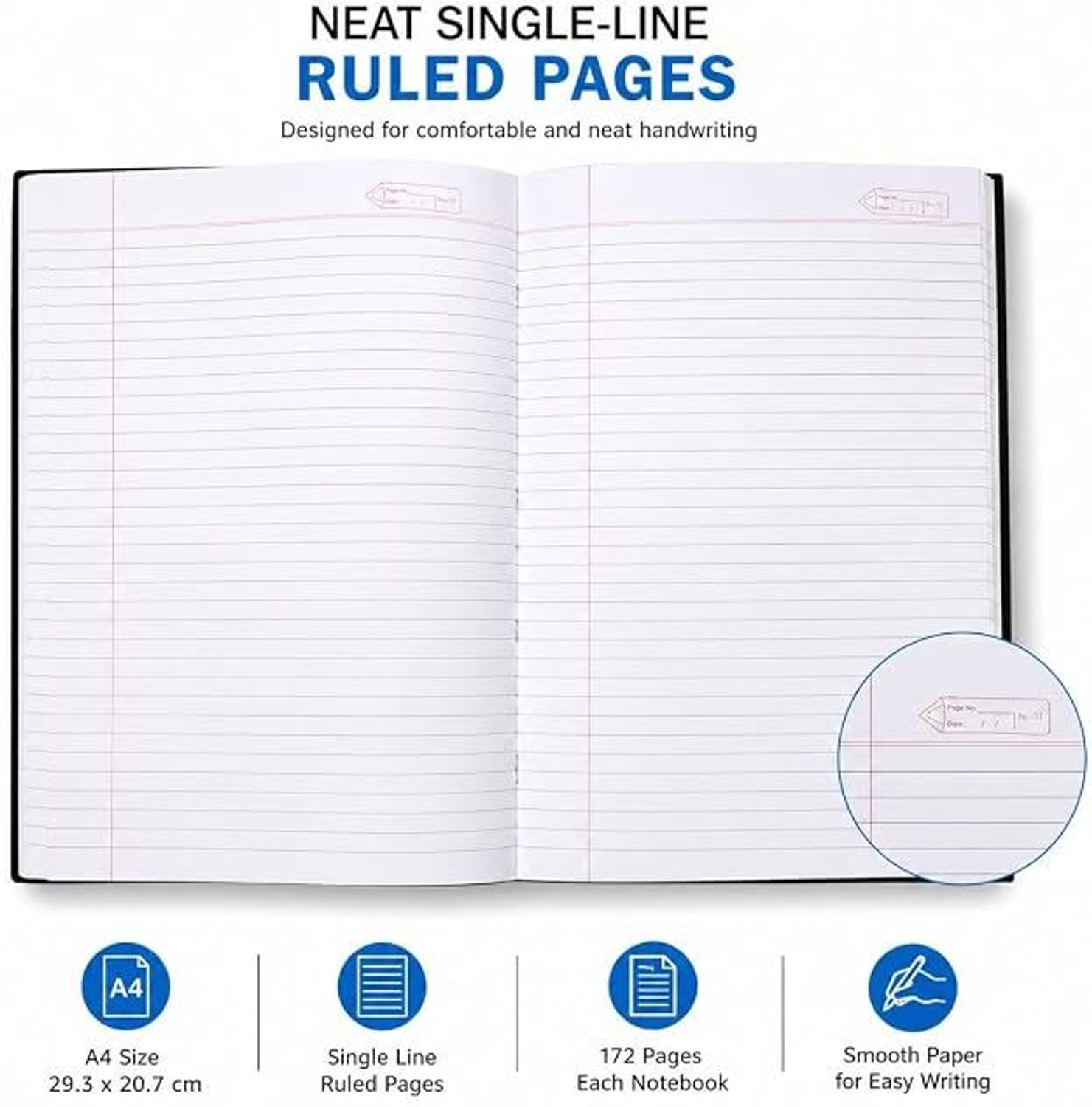 Image of Shape Standard / Pack of 6 A4 Notebook Single Line Ruled 172 Pages