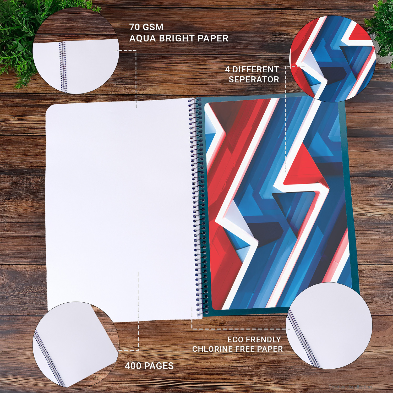 Image of NRP oNe 5 Subject A4 Notebook Unruled 400 Pages