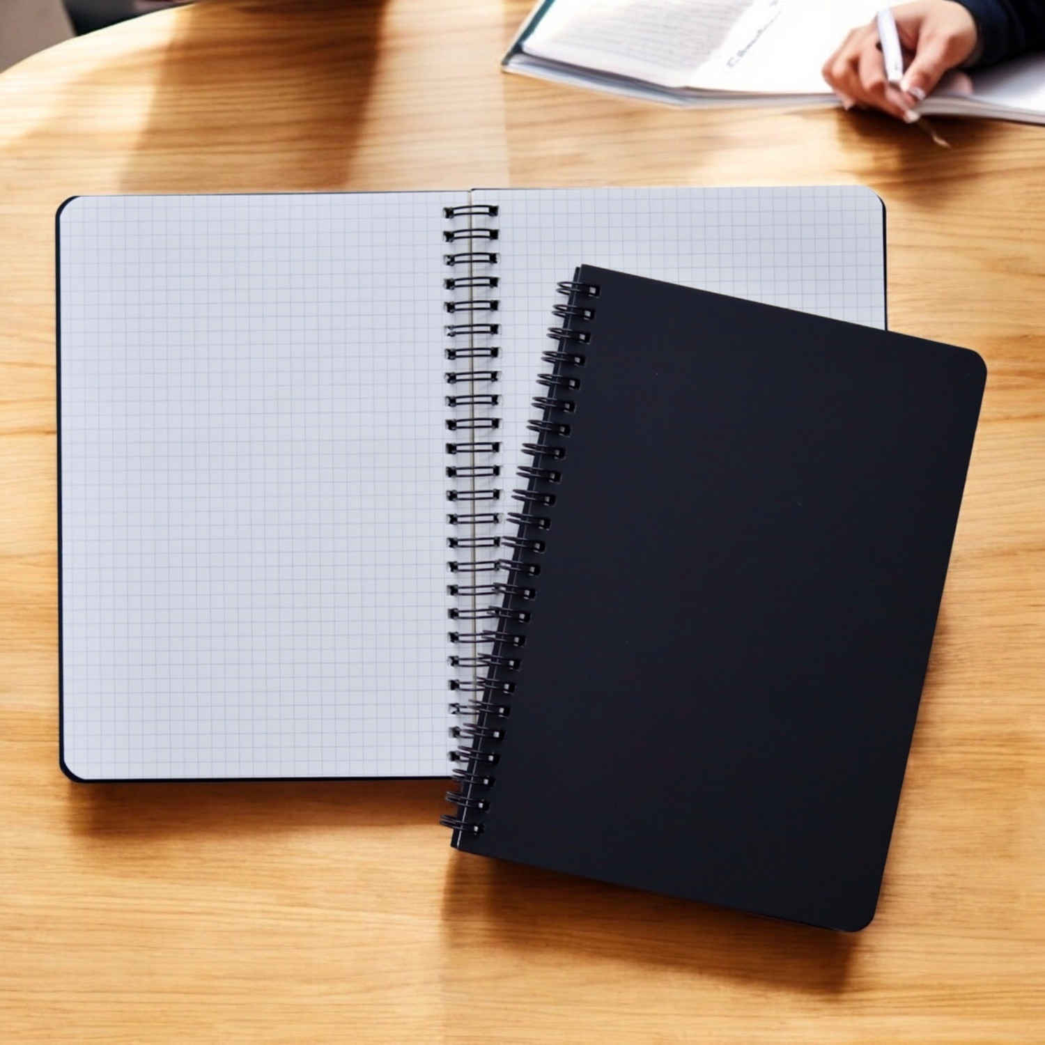Image of INNAXA A5 Black Cover Square Grid Notebook,A5 Journal, 100 GSM Paper A5 Notebook Square Grid 120 Pages