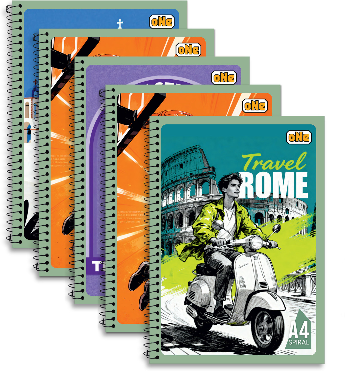 Image of NRP oNe Spiral A4 Notebook Single Line 240 Pages