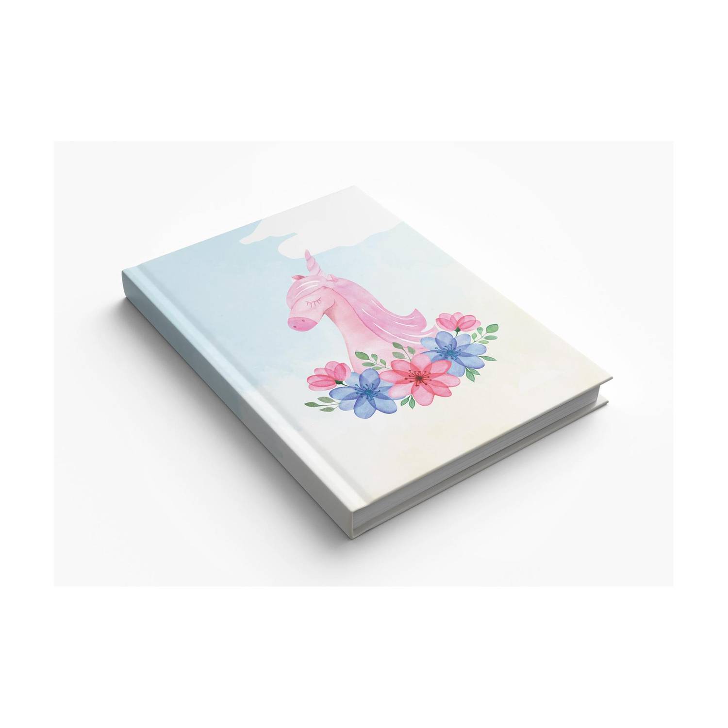 AccuPrints Sky Blue unicorn hardbound Diary A5 Diary Ruled 200 Pages