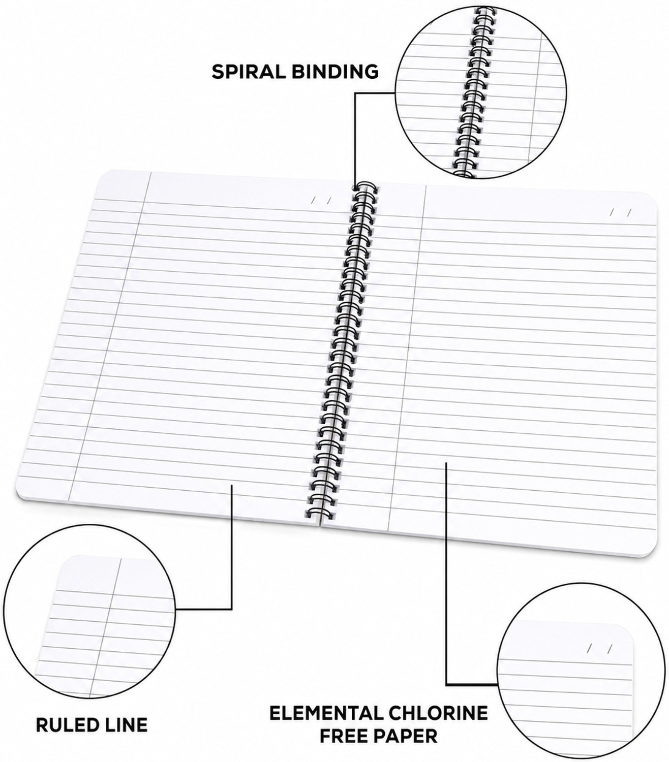 Image of UNIQPAL Pazenote Ruled Spiral Notebook Pack of 3 A4 Notebook RULED 200 Pages