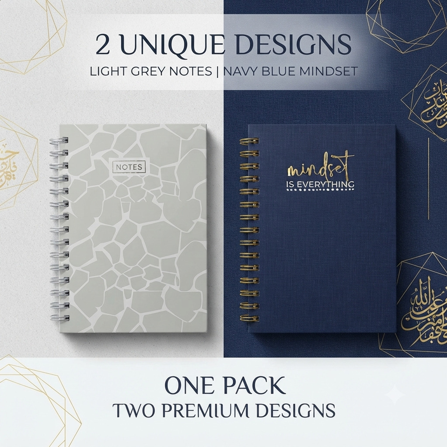 Image of PAPER US Premium Spiral Journal Pack of 2 | Notes & Writing A5 Journal Ruled 160 Pages