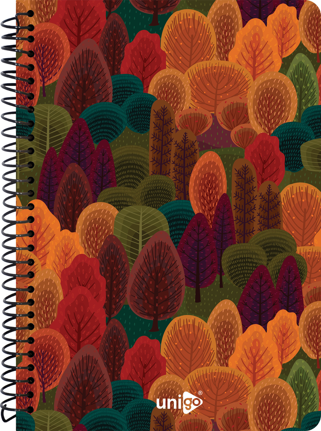 Image of UNIGO Premium Spiral Binding A4 Notebook Plain / Unruled Pages, 100 Pages (Multicolor)