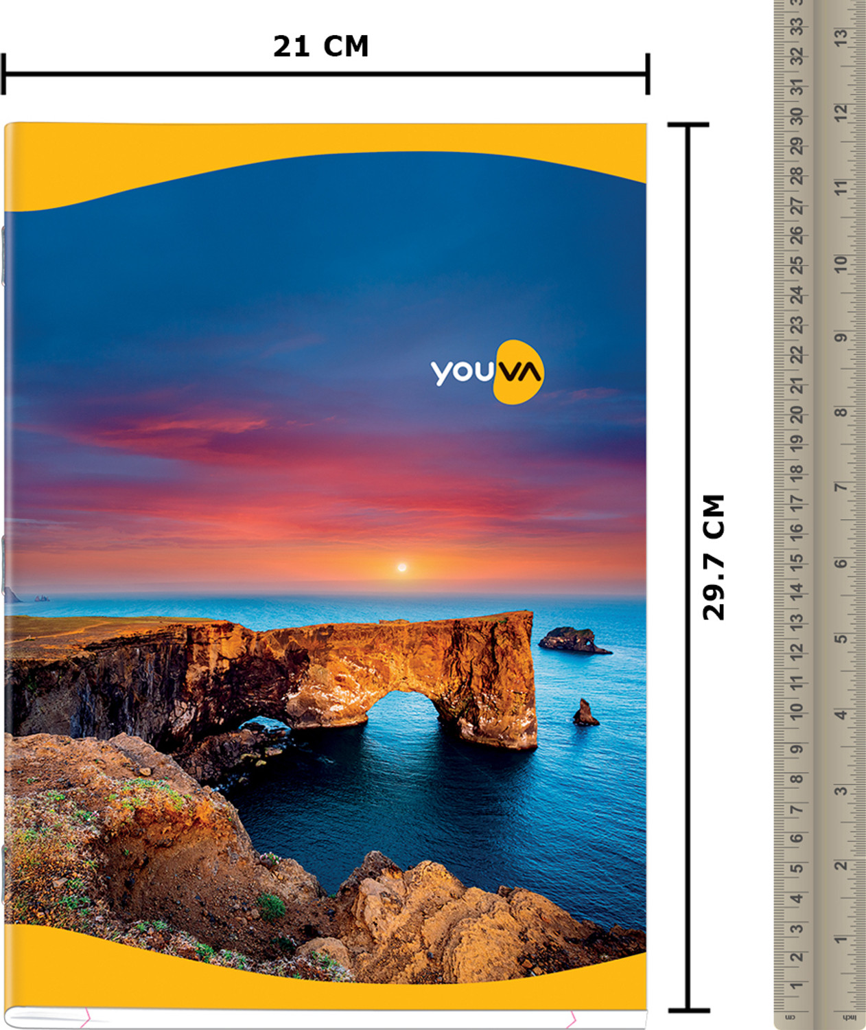 Image of NAVNEET Youva Soft Bound Long Book 21x29.7 cm A4 Notebook Single Line 140 Pages