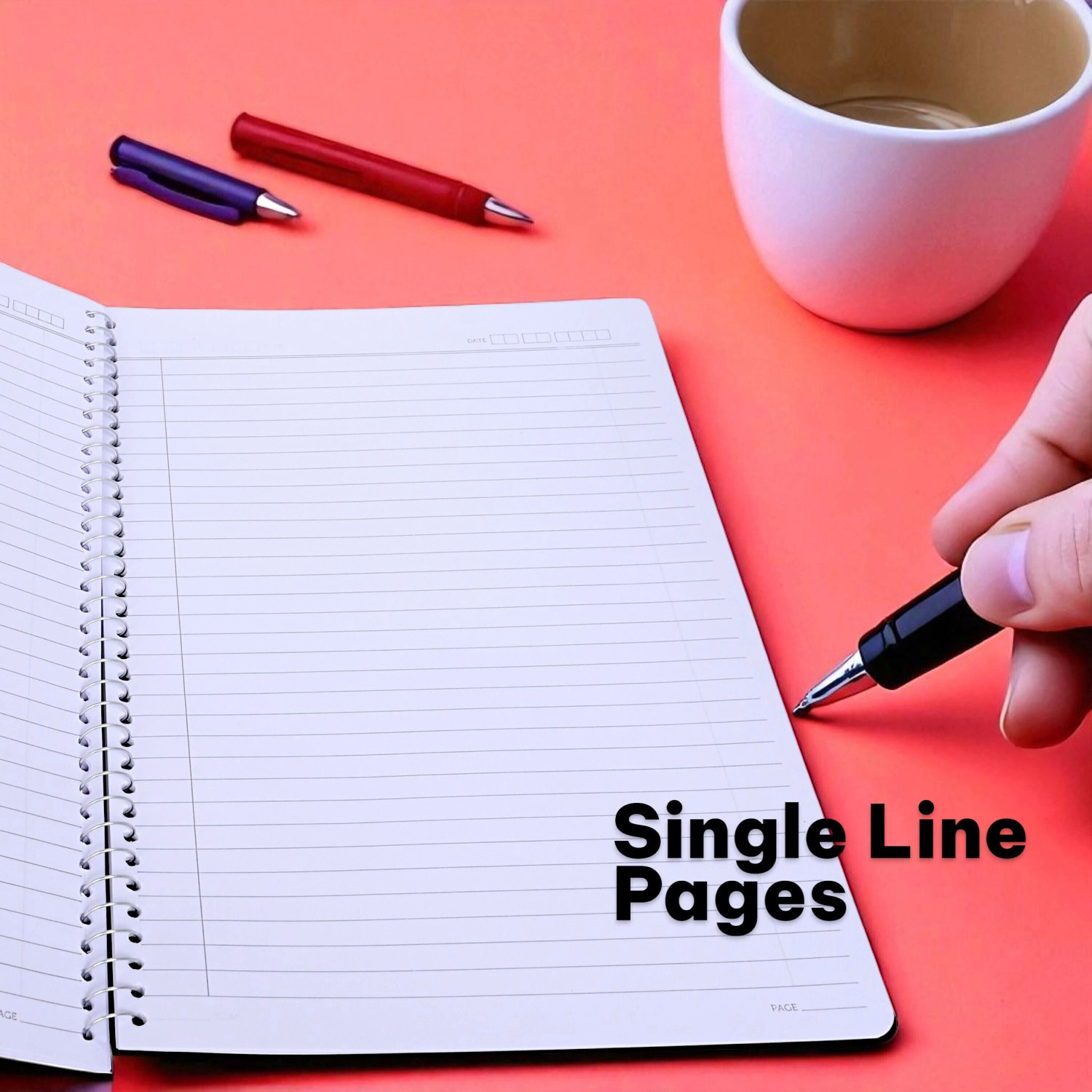 Image of Pragya Spiral Notebook | (21x29.7 CM) | 600 GSM Paper A4 Notebook Single Line 500 Pages