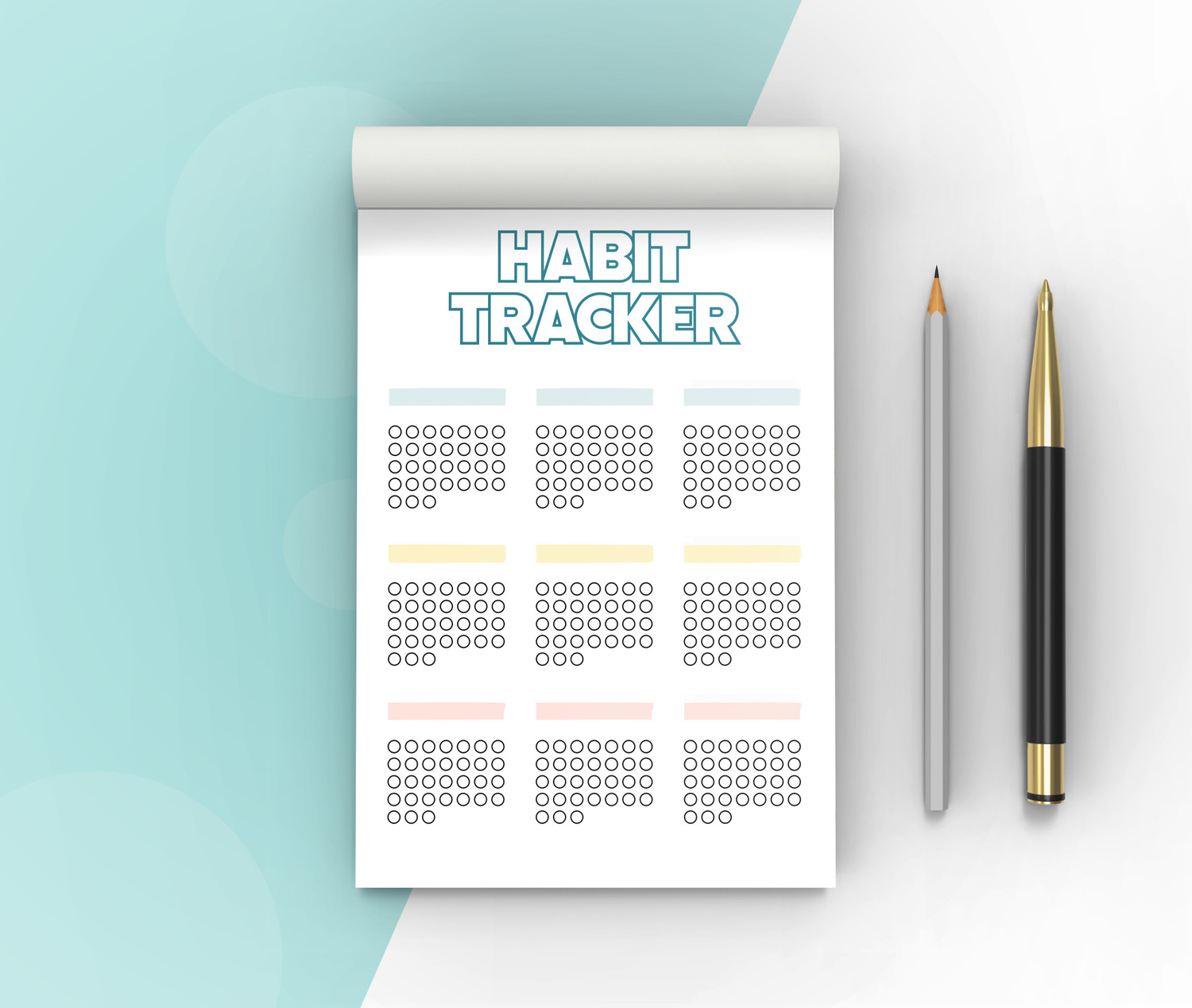 Image of Mimikry Habit Tracker Undated 120 GSM Tear-Off Planning Sheets, Checklist Productivity A5 Note Pad Multi-Sectional 12 Pages