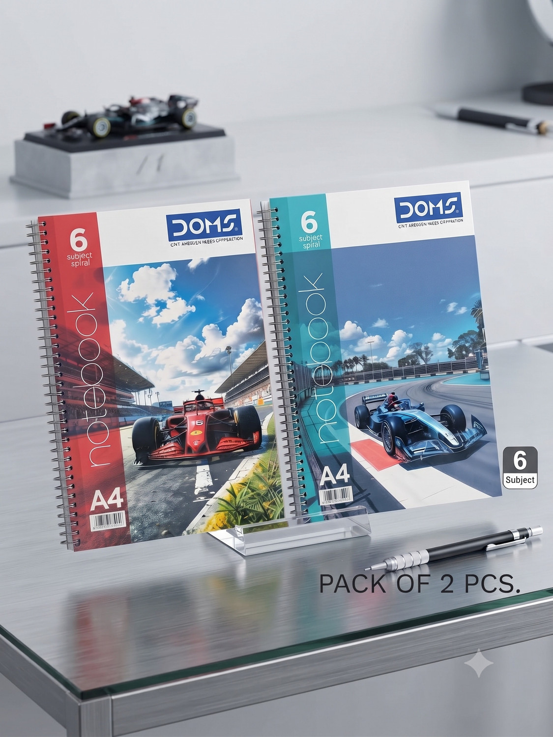 Image of DOMS 6 Subject Spiral A4 Notebook Unruled 300 Pages