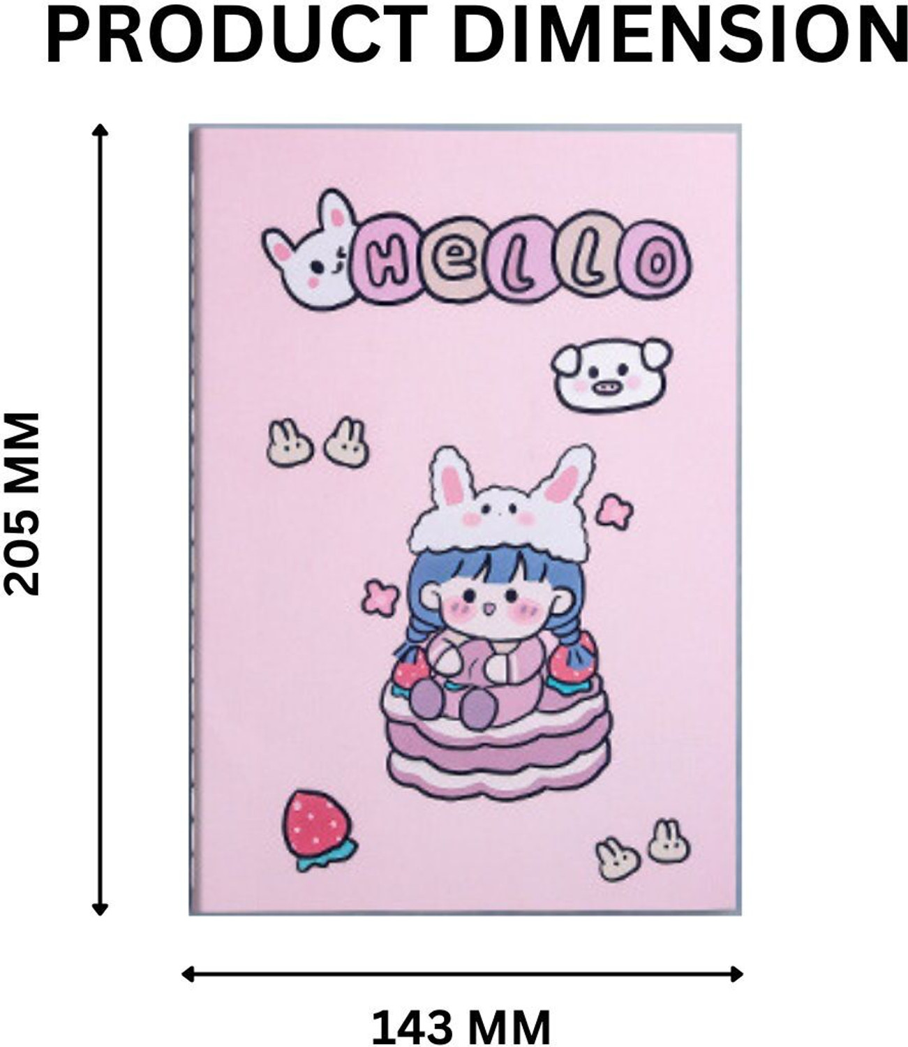 Image of A R International 5 Pcs Fruit Theme A5 Thick Notebook Set | 60 Pages Ruled A5 Notebook Exercise Book for Kids | Cute Kawaii Homework & Note Book 60 Pages