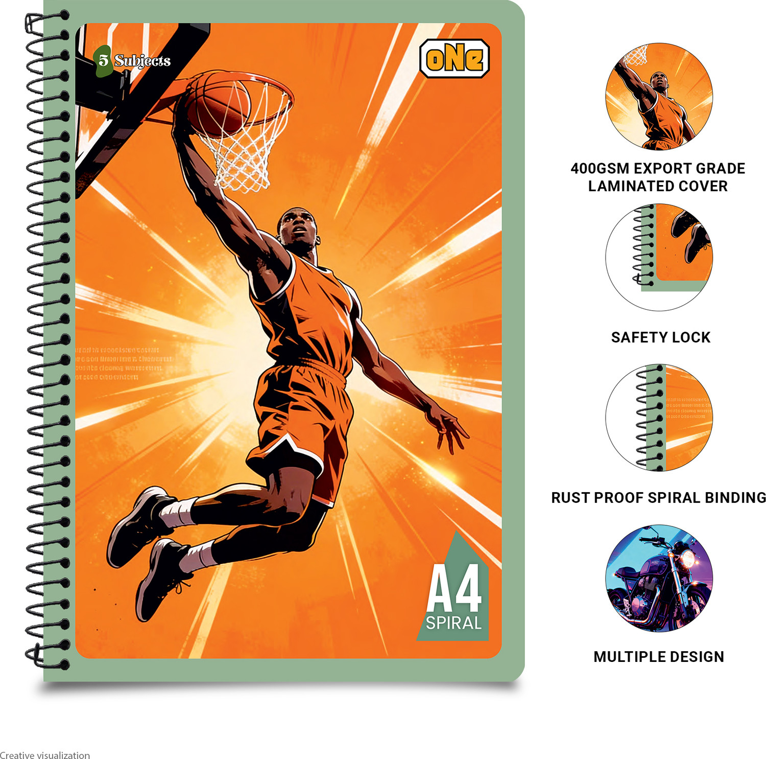 Image of NRP oNe 5 Subject A4 Notebook Unruled 400 Pages