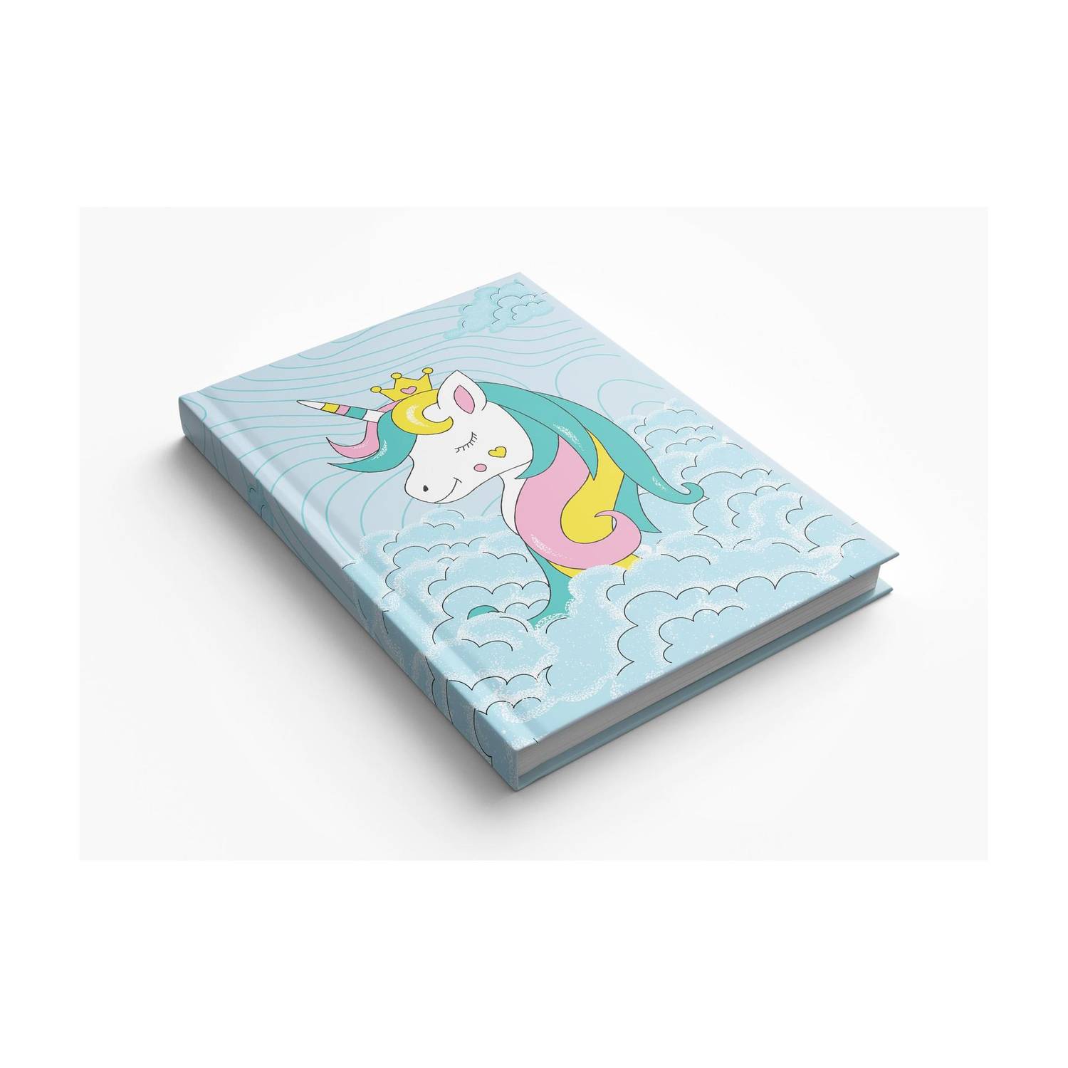 AccuPrints Blue unicorn hardbound Diary A5 Diary Ruled 200 Pages