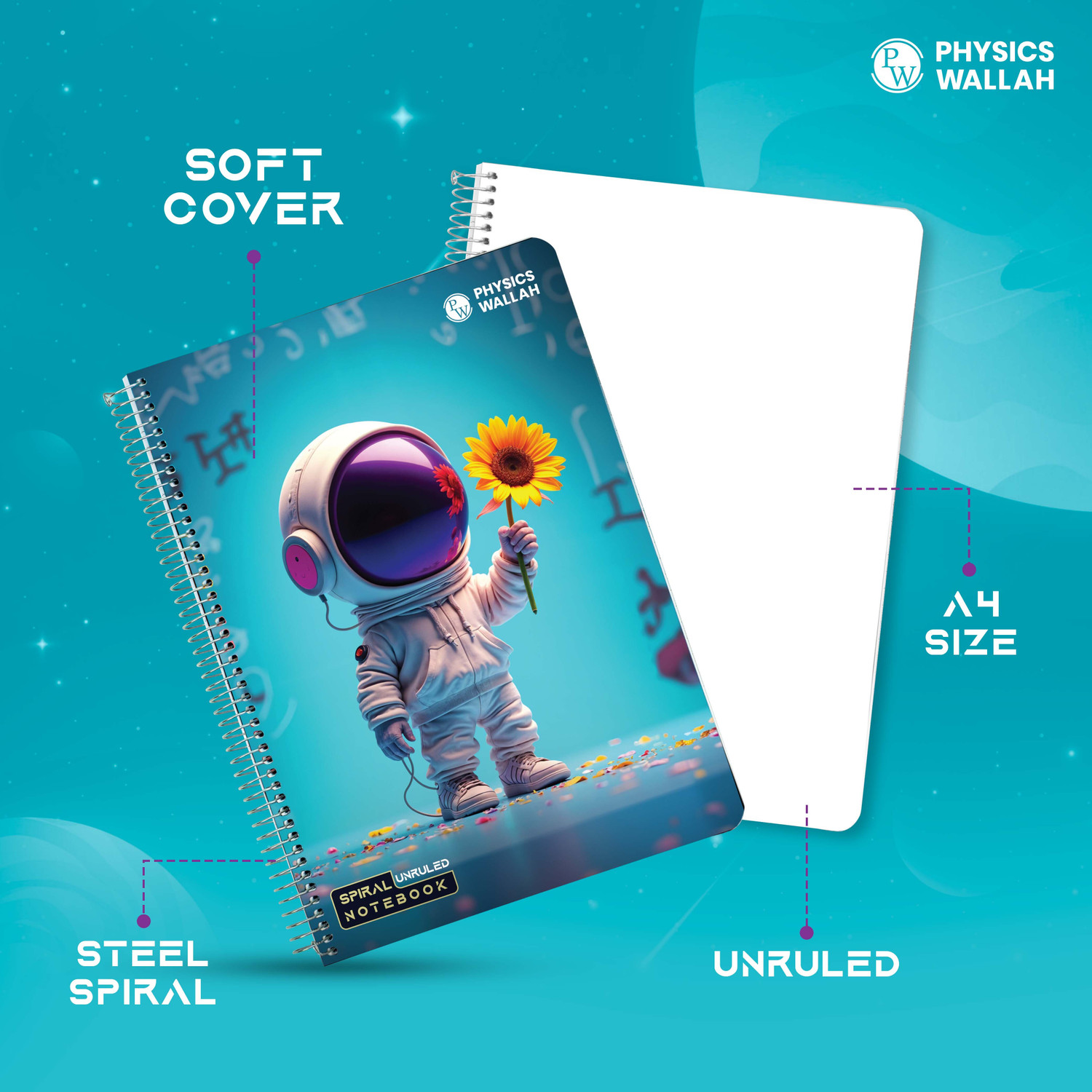Image of PW Unruled A4 Notebook Unruled 300 Pages