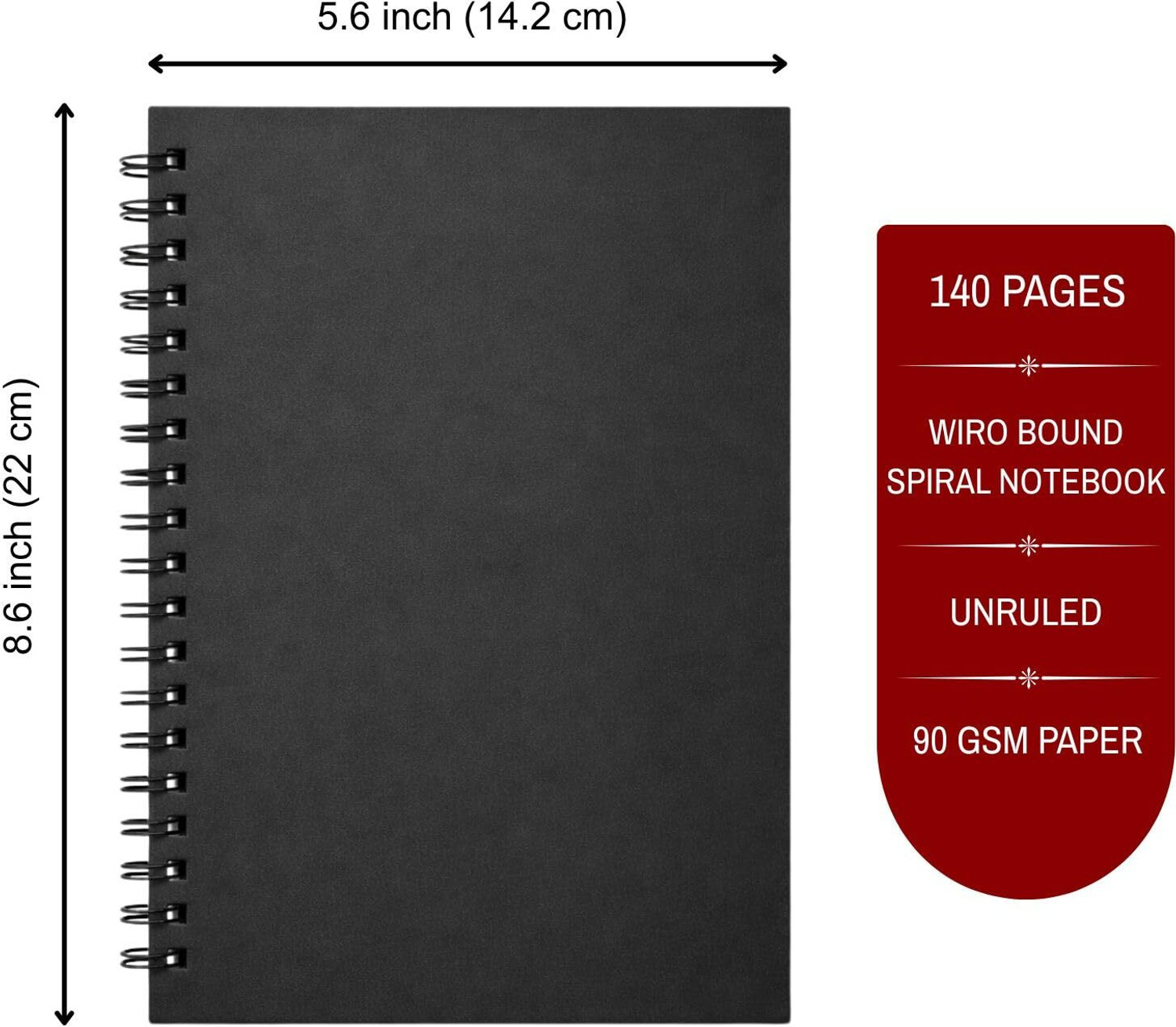Image of EPR Premium Handmade A5 Notebook Plain 140 Pages