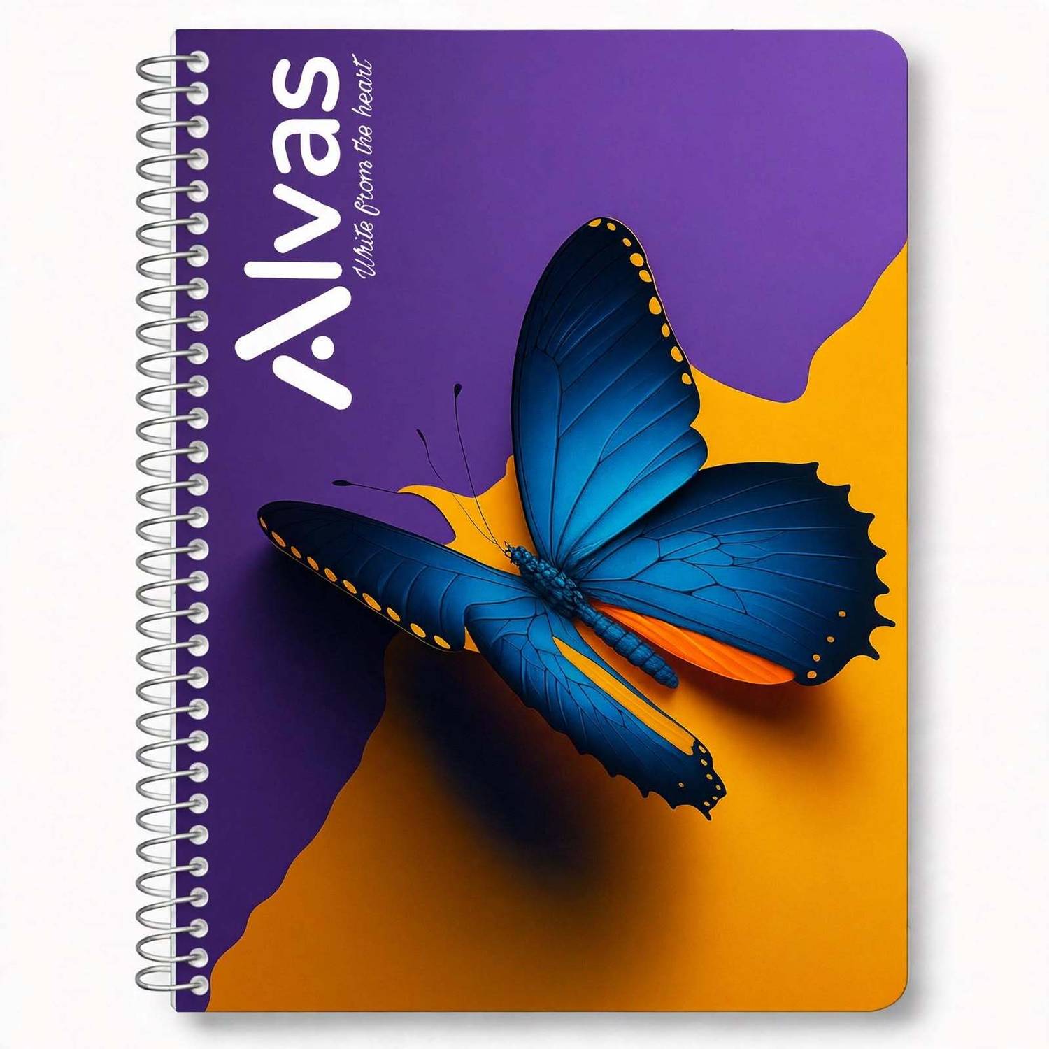 ALVAS Dual Plastic Cover (Front & Back) A4 Notebook Spiral | Unruled | 64 GSM | 400 Pages