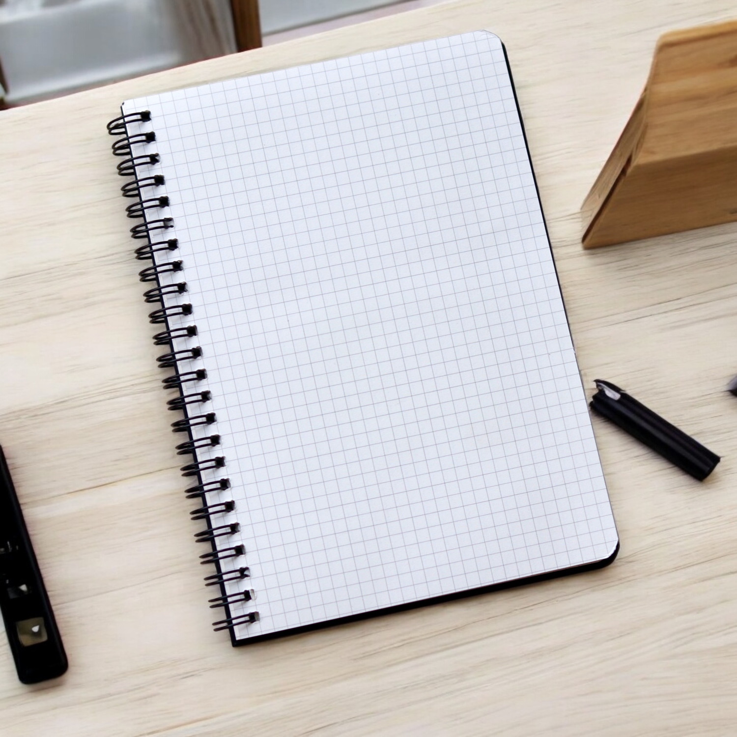 Image of INNAXA A5 Black Cover Square Grid Notebook,A5 Journal, 100 GSM Paper A5 Notebook Square Grid 120 Pages