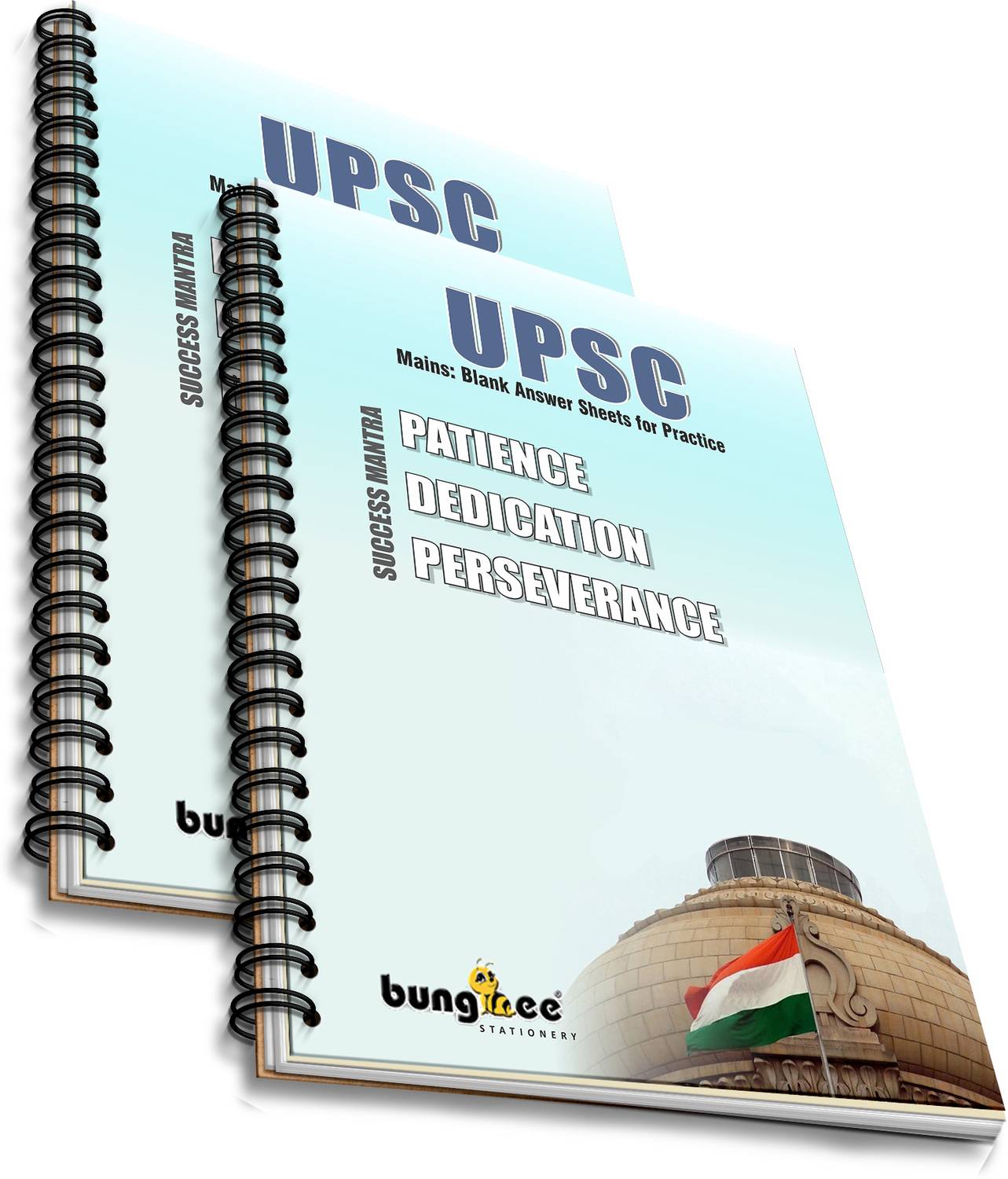 Bungbee UPSC Mains Answer Writing Copy Booklet- Design 4, 210 Pages/ 105 Sheets per Book A4 Notebook Unruled 420 Pages