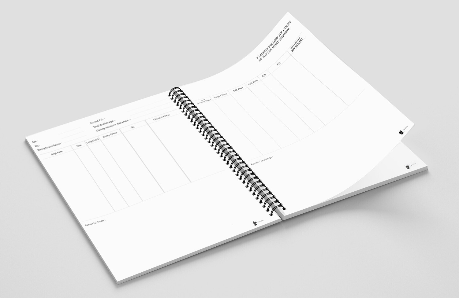Image of SOLO BULL SB originals Trading Journal 2.0 A5 Diary Table 150 Pages