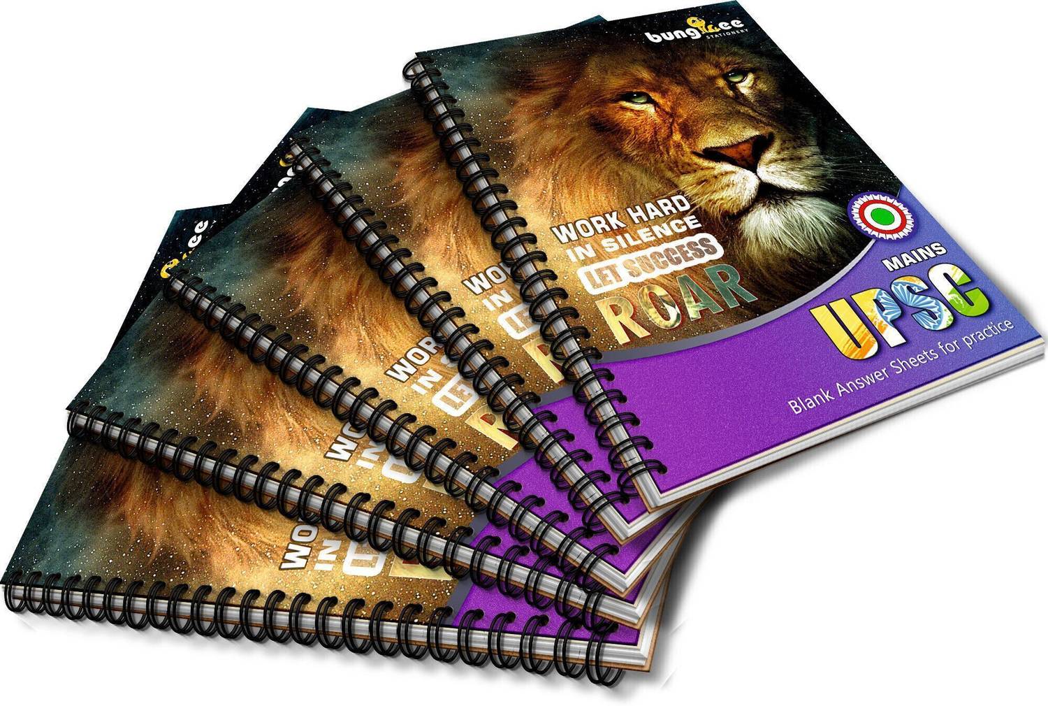 Bungbee UPSC Mains Answer Writing Copy Booklet- Design 6, 210 Pages/ 105 Sheets per Book A4 Notebook Unruled 1050 Pages