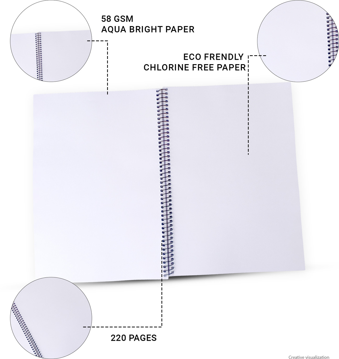 Image of NRP VIDYAVEER Spiral A4 Notebook Unruled 220 Pages