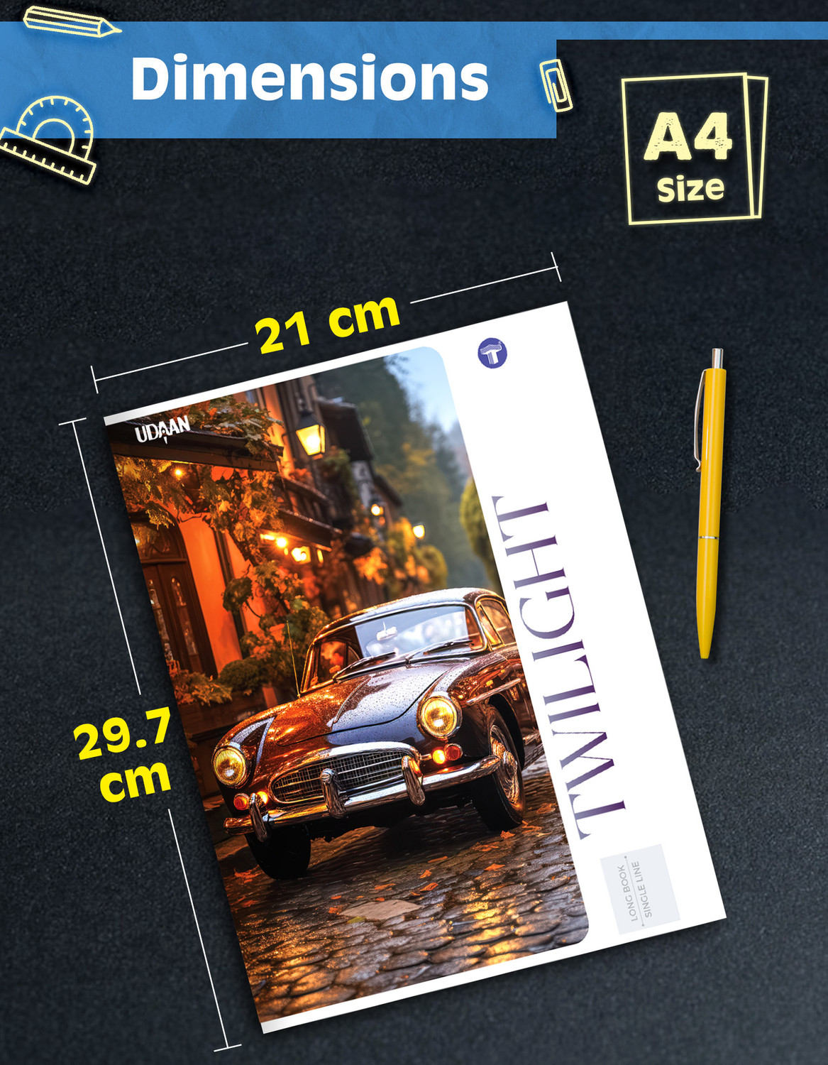 Image of Target Publications A4 Size Long Notebooks | Single Line copy | 76 Pages | 21x29.7 cm | Set of 6 A4 Notebook Single Line 456 Pages