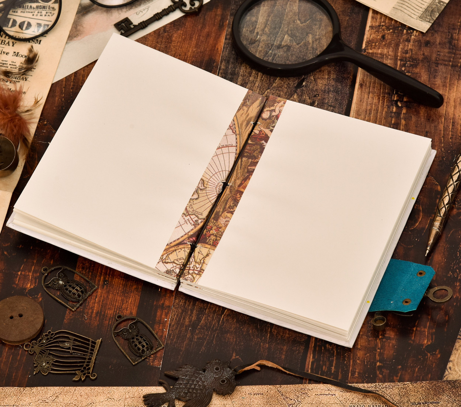 Image of The Vintage Journal Euro Binding Diary With Lock Closure And 100% Recycled Handmade Paper A5 Diary Un-ruled 144 Pages