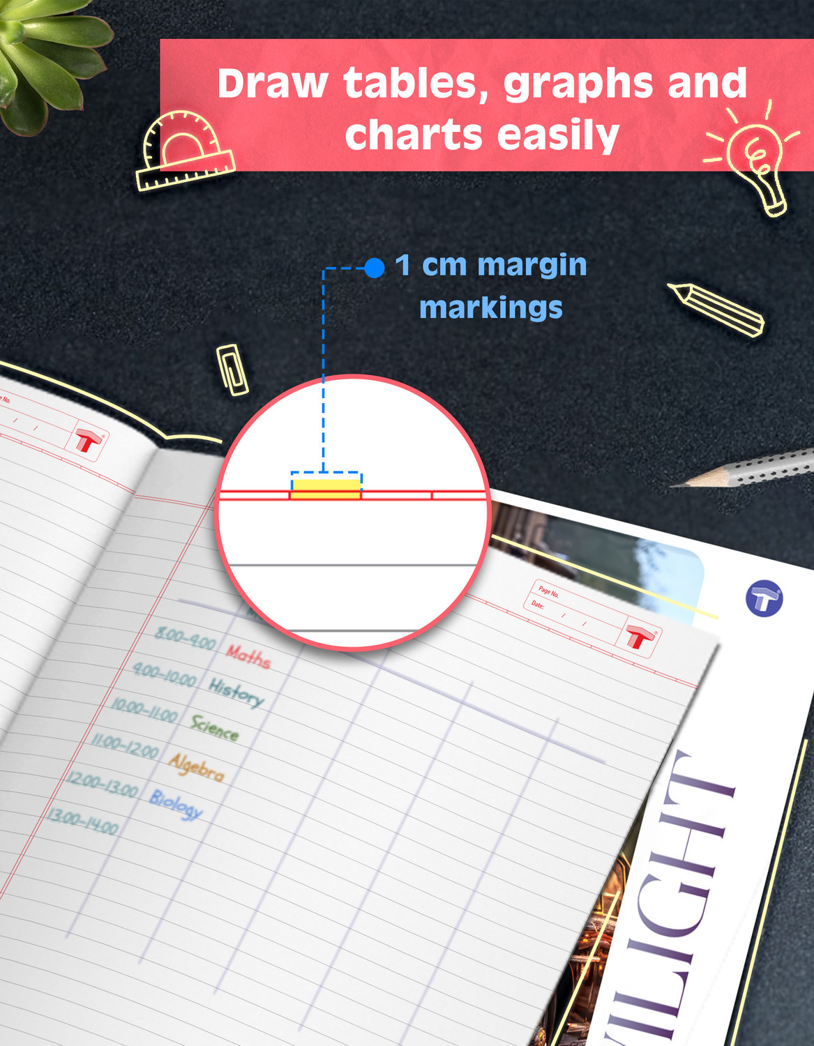 Image of Target Publications A4 Size Long Notebooks | Single Line copy | 76 Pages | 21x29.7 cm | Set of 6 A4 Notebook Single Line 456 Pages