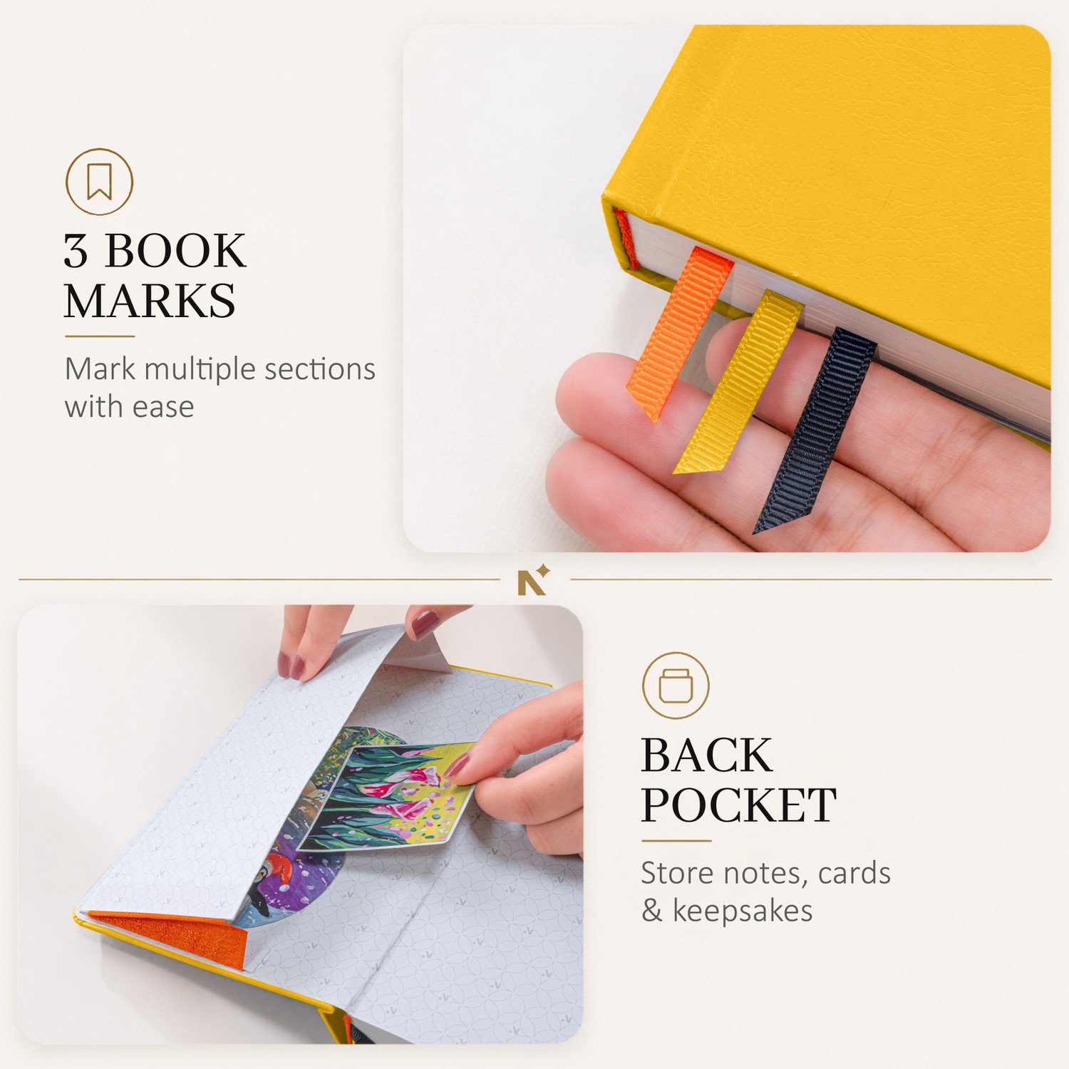 Image of NEORAH 368 Pages-110 Gsm |PAGE A DAY Dot Grid Notebook Journal |Back Pocket|3 Book Mark A5 Journal Dotted 368 Pages