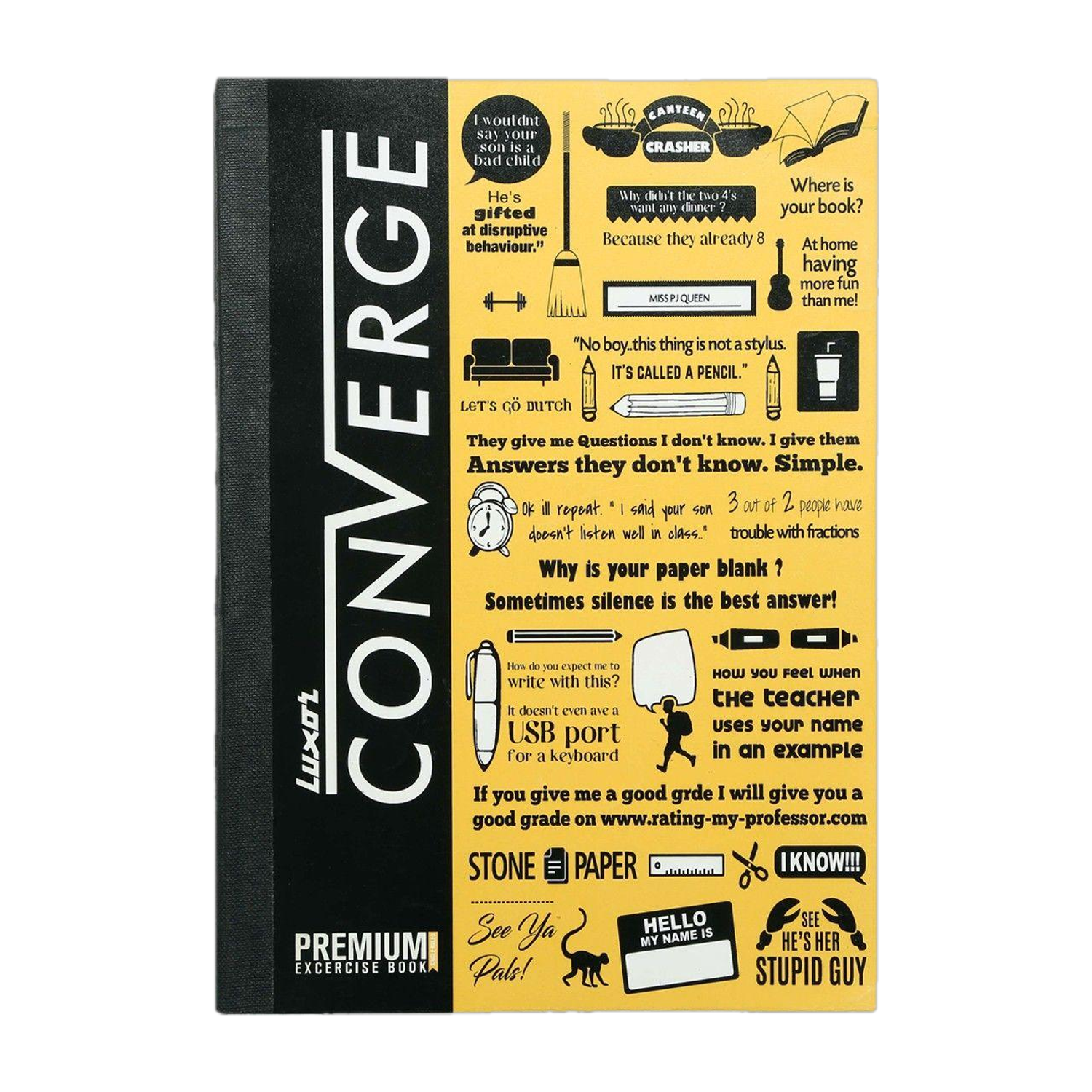 Image of LUXOR Exercise Notebook-Yellow B5 Notebook Ruled 180 Pages