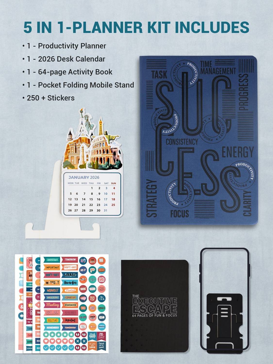 Doodle A5 Planner Ruled 288 Pages Blue - Image 2