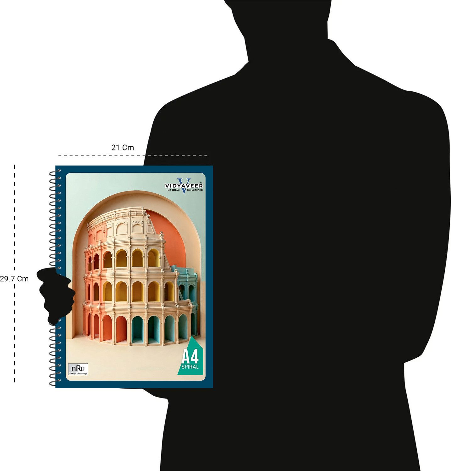 Image of NRP VIDYAVEER Spiral A4 Notebook Unruled 220 Pages