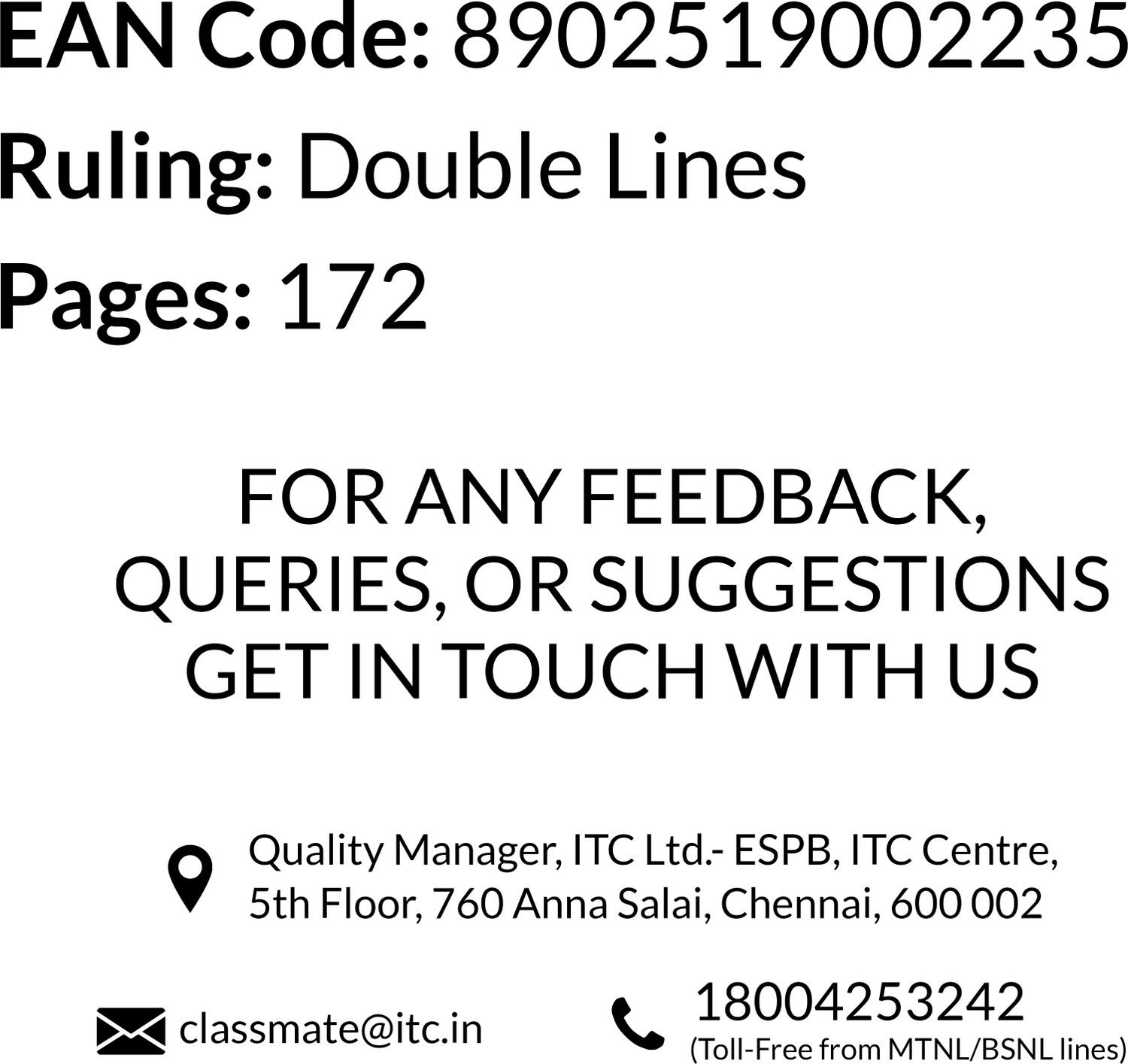 Image of Classmate Notebook Book-size Notebook Double Lines 172 Pages